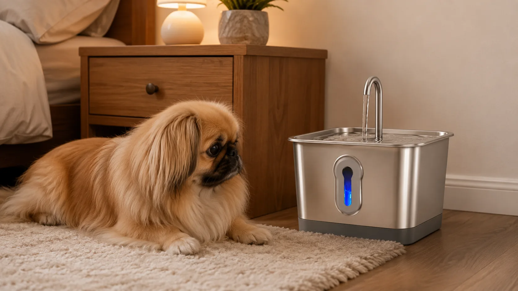 GuardHound Stainless Steel Smart Water Fountain · Ultra-Quiet Pump · GuardHound DOG