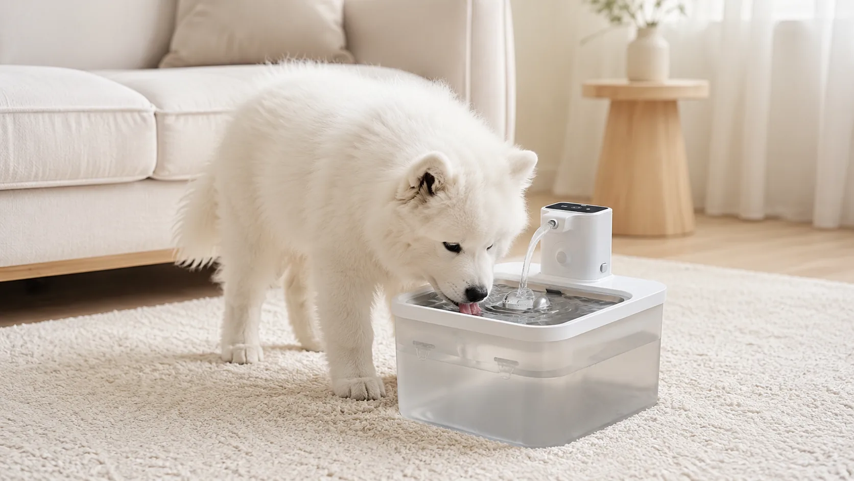 GuardHound Smart Recirculating Water Fountain · UV Sterilization Active · GuardHound DOG