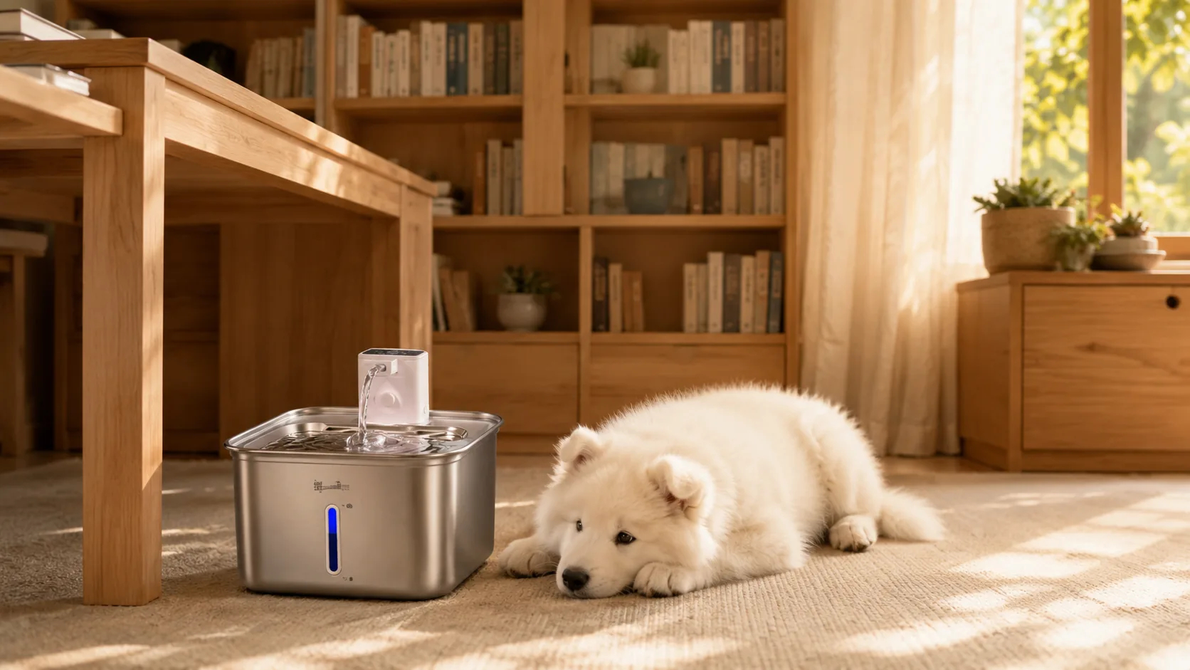 Smart Stainless Steel Pet Water Fountain · 304 Stainless Steel · GuardHound DOG