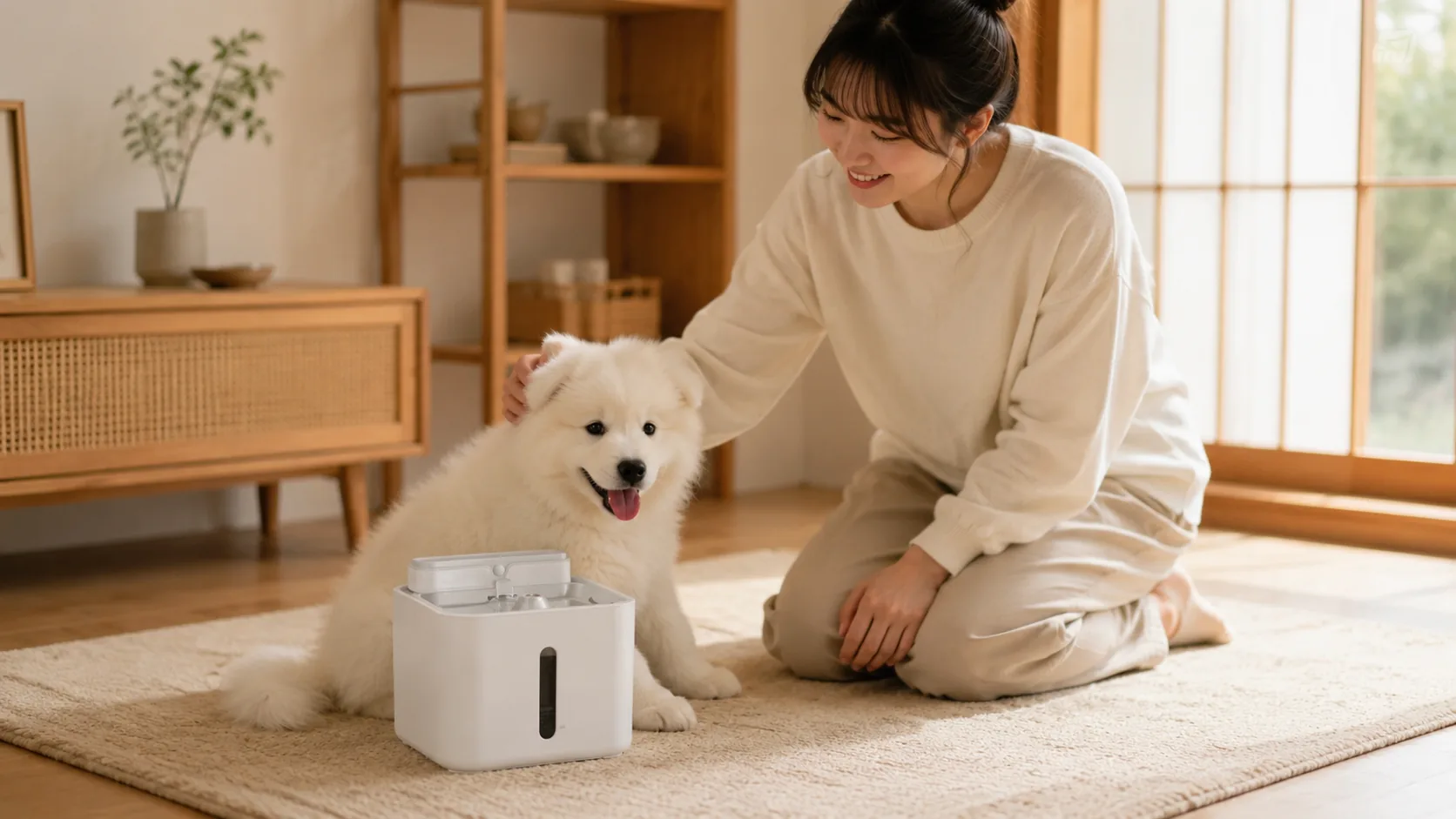 GuardHound Smart Circulating Pet Water Fountain · Morning Kitchen Glow · GuardHound DOG