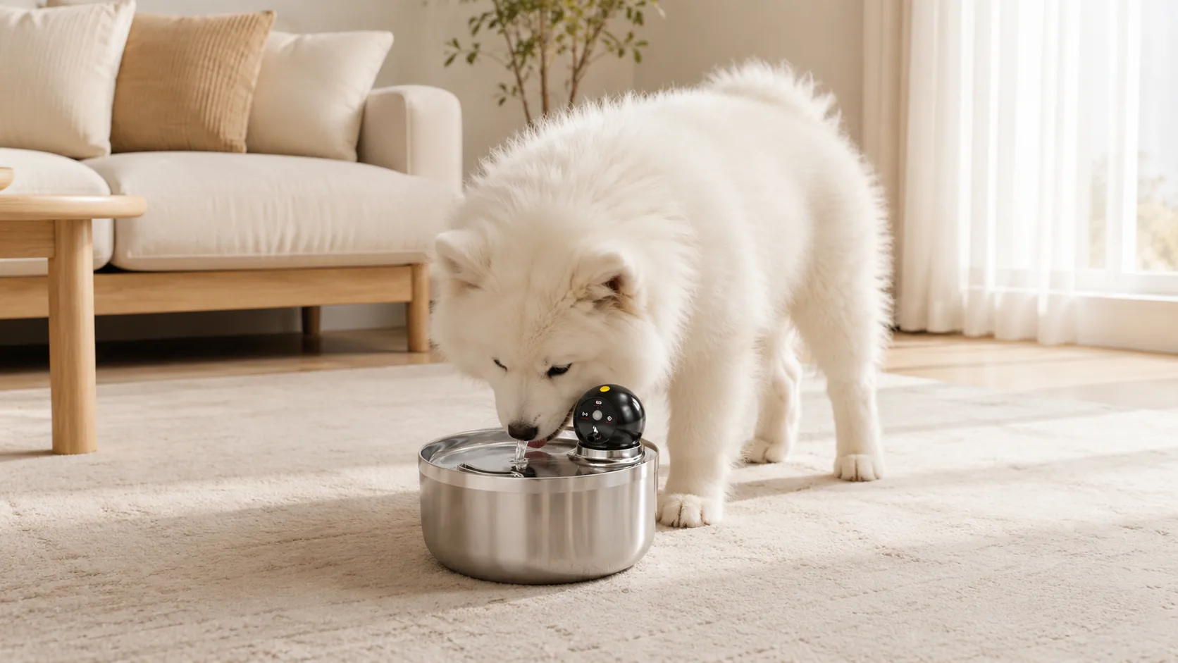 GuardHound Stainless Steel Smart Water Fountain · 304 Stainless Steel · GuardHound DOG