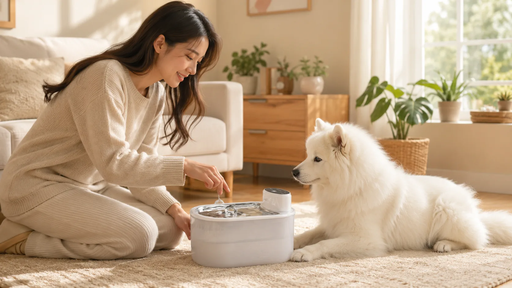 Smart Circulating Oxygen Water Fountain · Open Kitchen Morning · GuardHound DOG