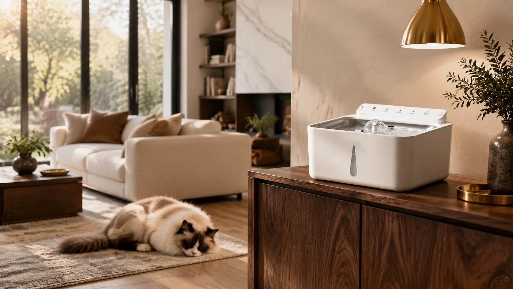 Smart Recirculating Pet Water Fountain · Ultra-Quiet Design · GuardLynx
