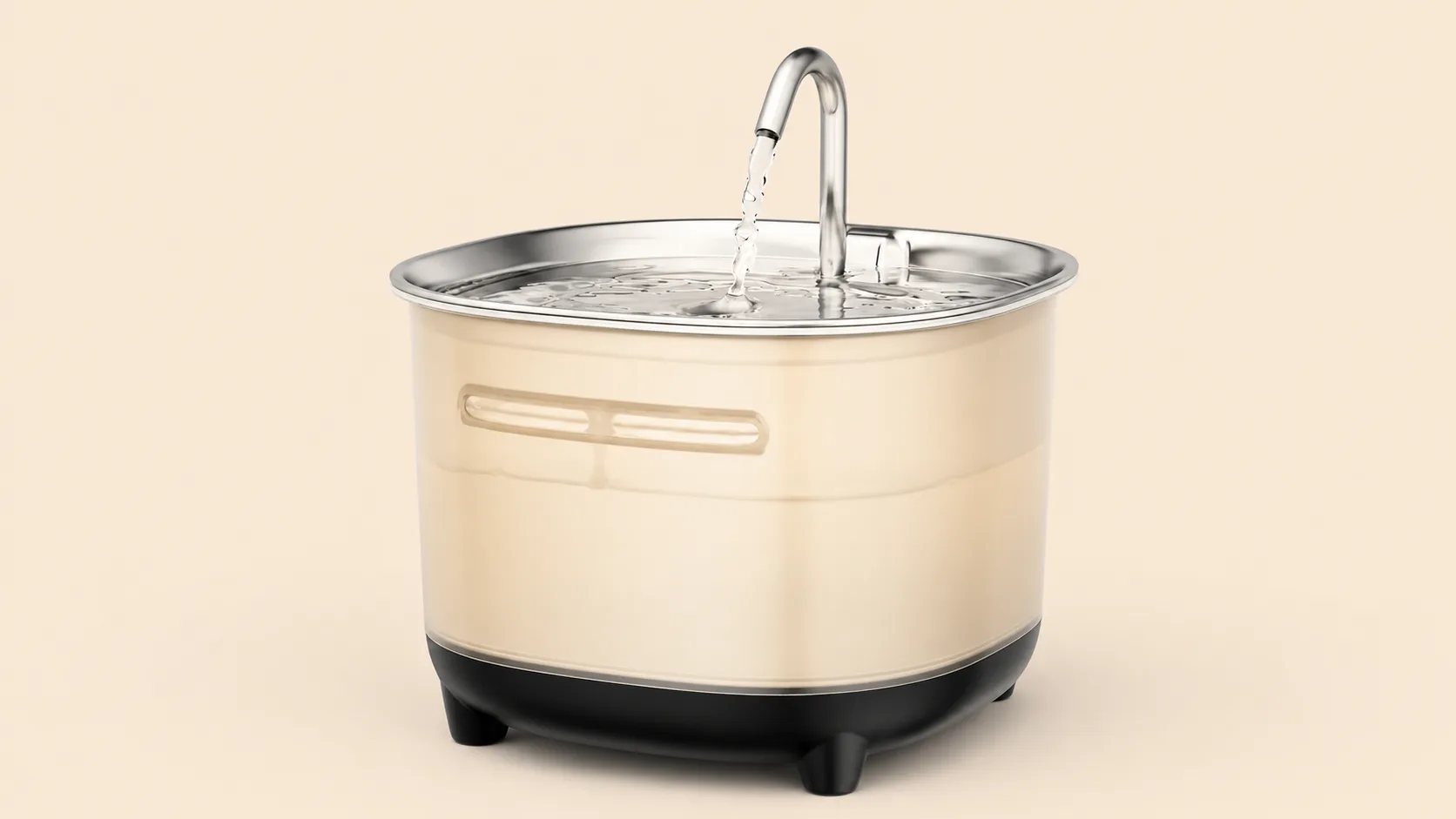 GuardHound Stainless Steel Recirculating Water Fountain · Honey Cream · GuardHound DOG