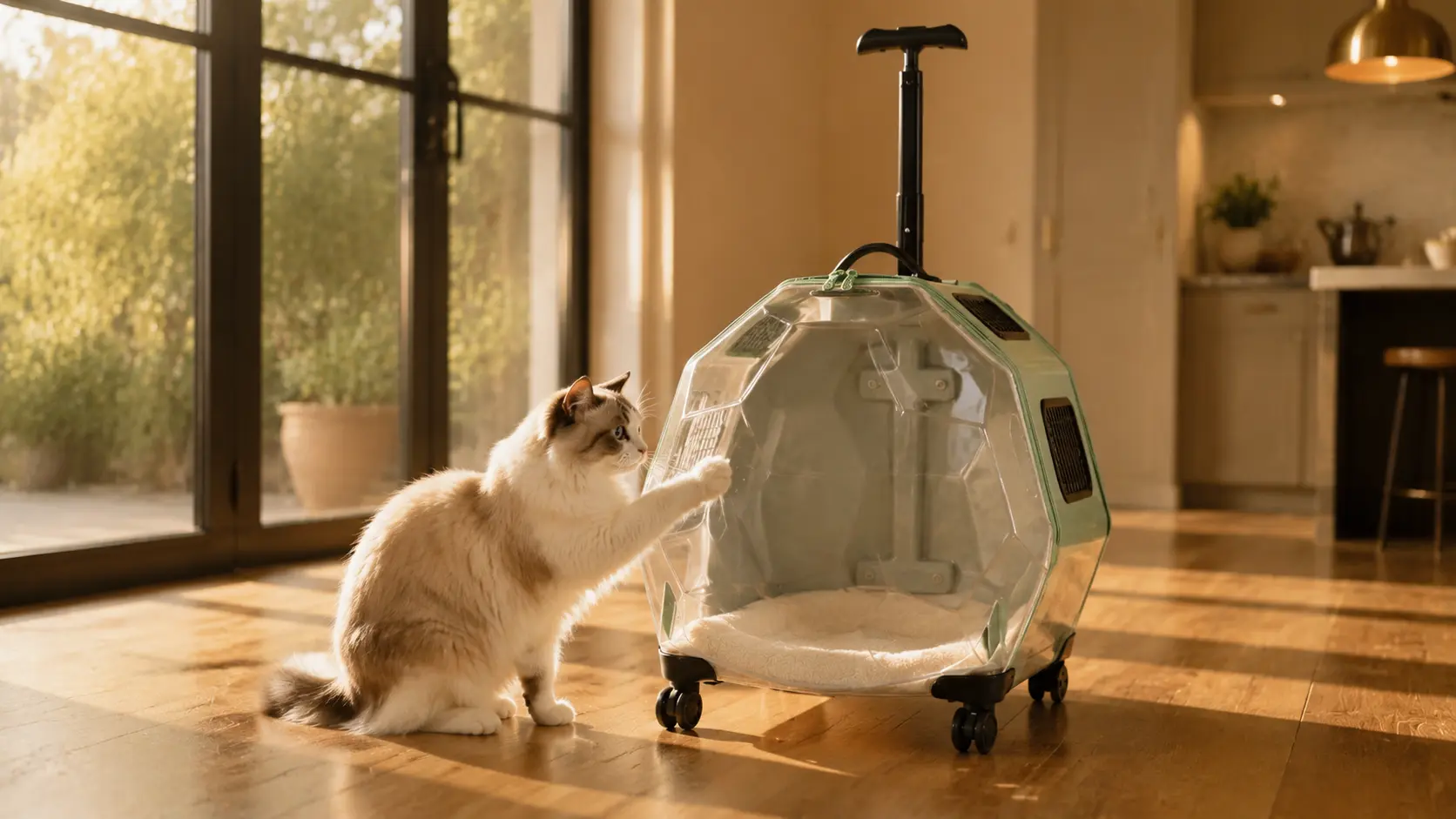 Space Capsule Rolling Cat Carrier · Morning Departure · GuardLynx