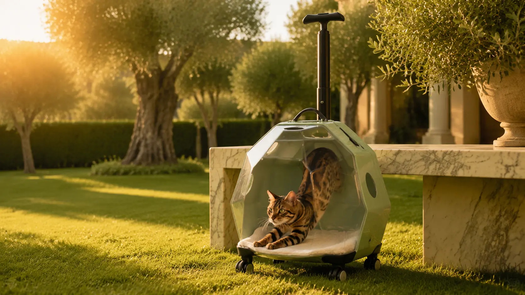 Space Capsule Rolling Cat Carrier · Afternoon Park · GuardLynx