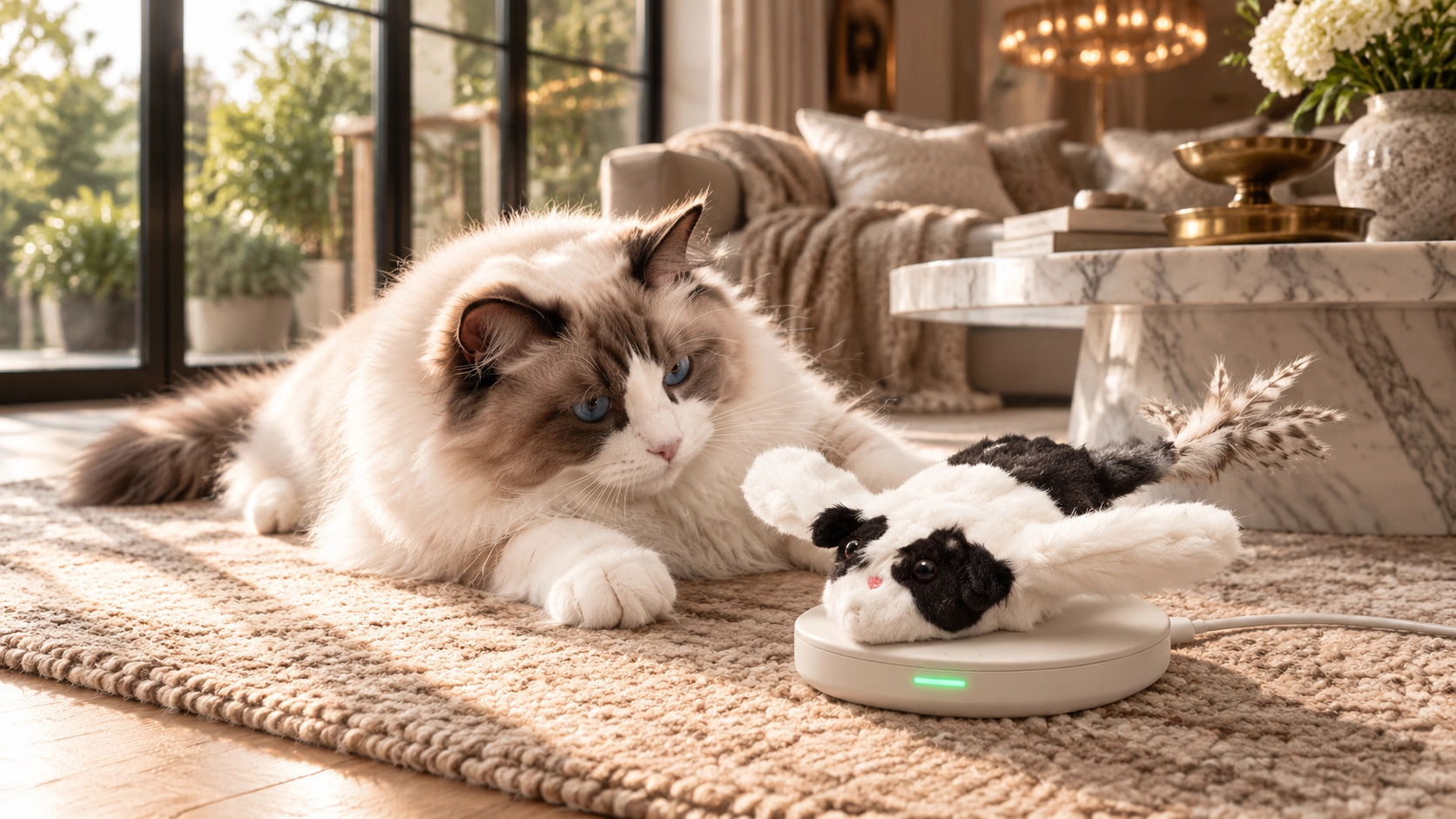 GuardLynx Flying Squirrel Smart Cat Toy · Rechargeable Design · GuardLynx