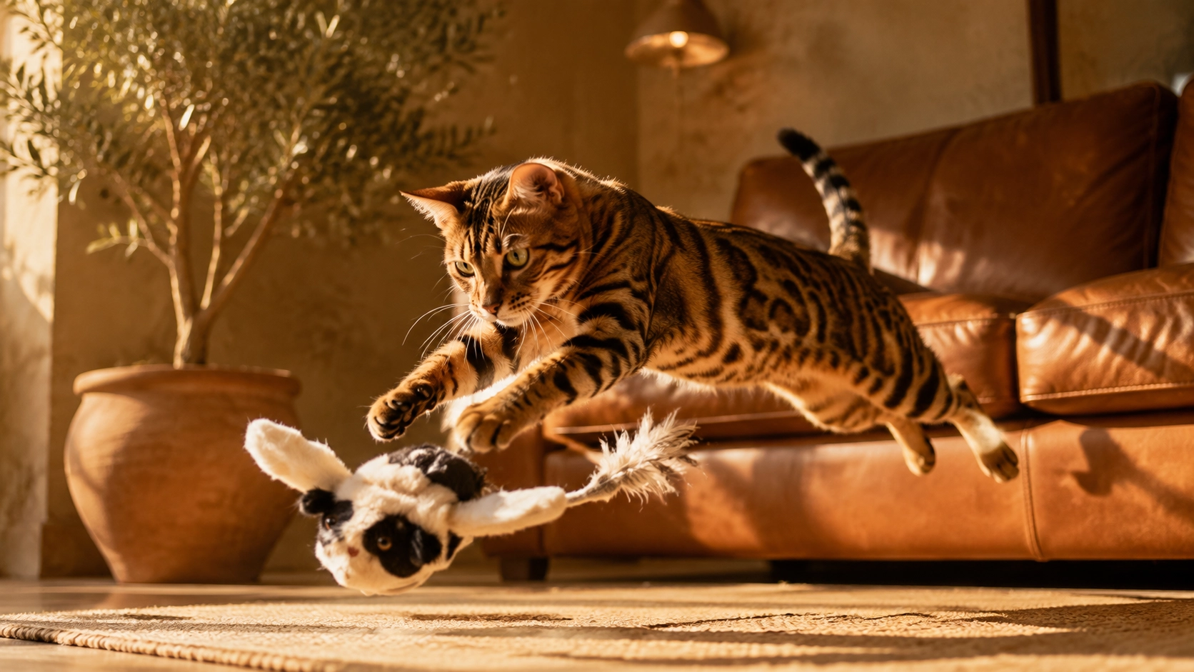GuardLynx Flying Squirrel Smart Cat Toy · Afternoon Sunlit Interaction · GuardLynx