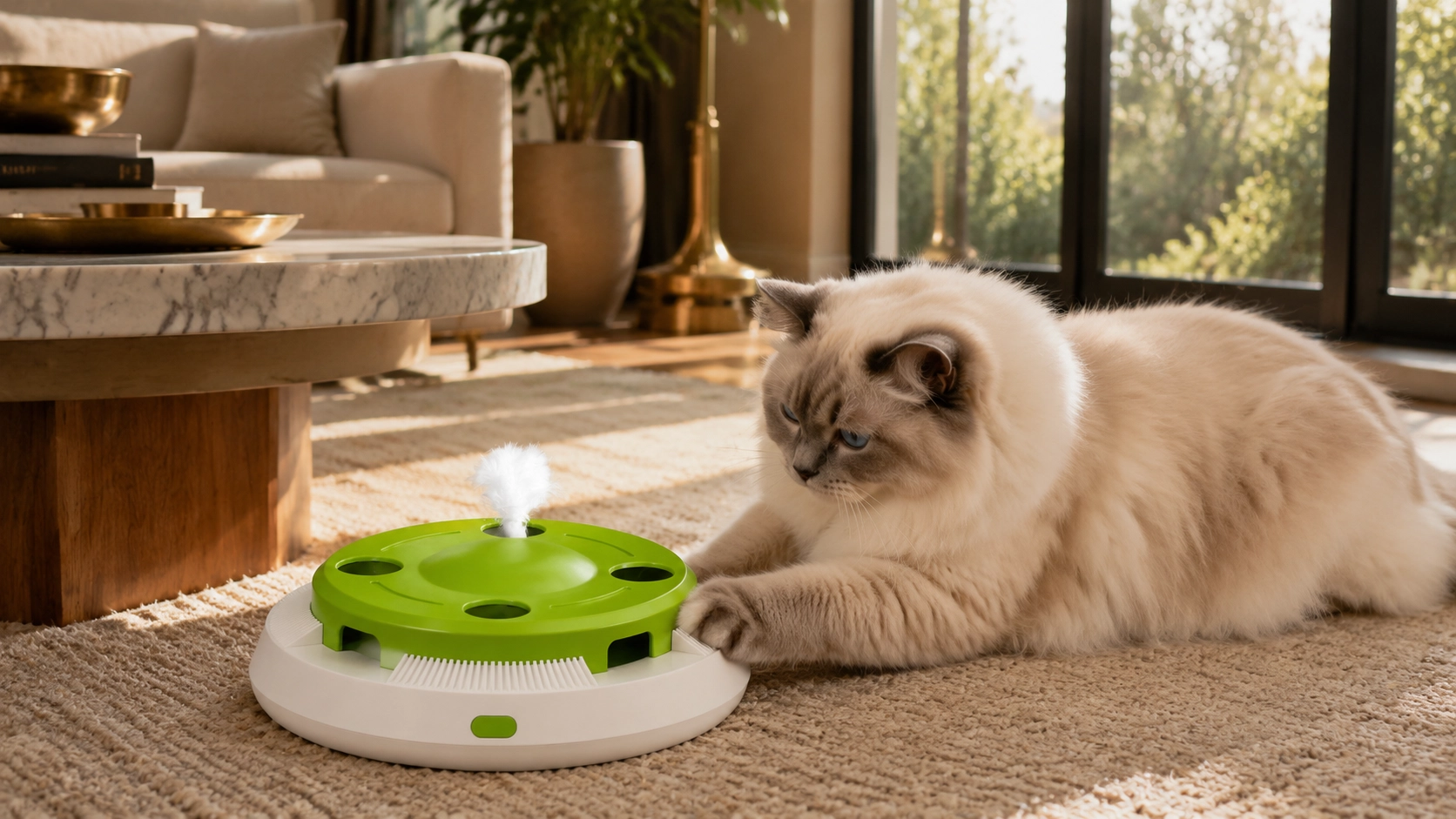 Smart Electric Cat Turntable Toy · Lively Feathers · GuardLynx