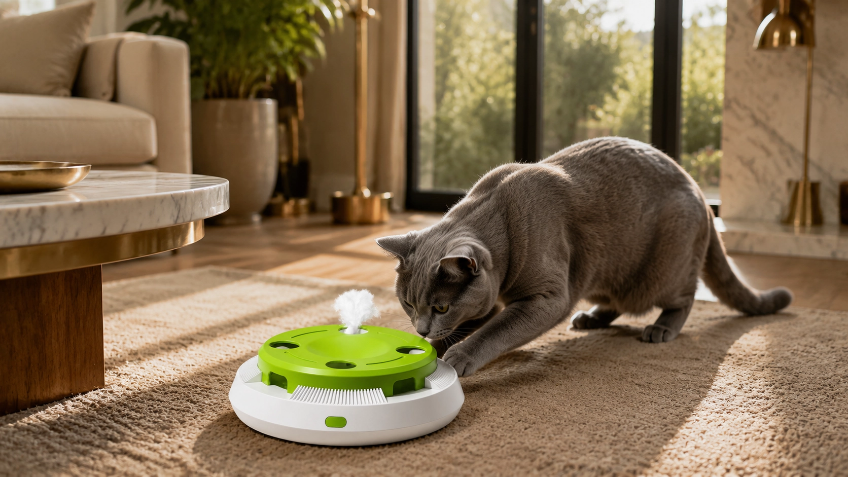 Smart Electric Cat Turntable Toy · Food-Grade Safety · GuardLynx