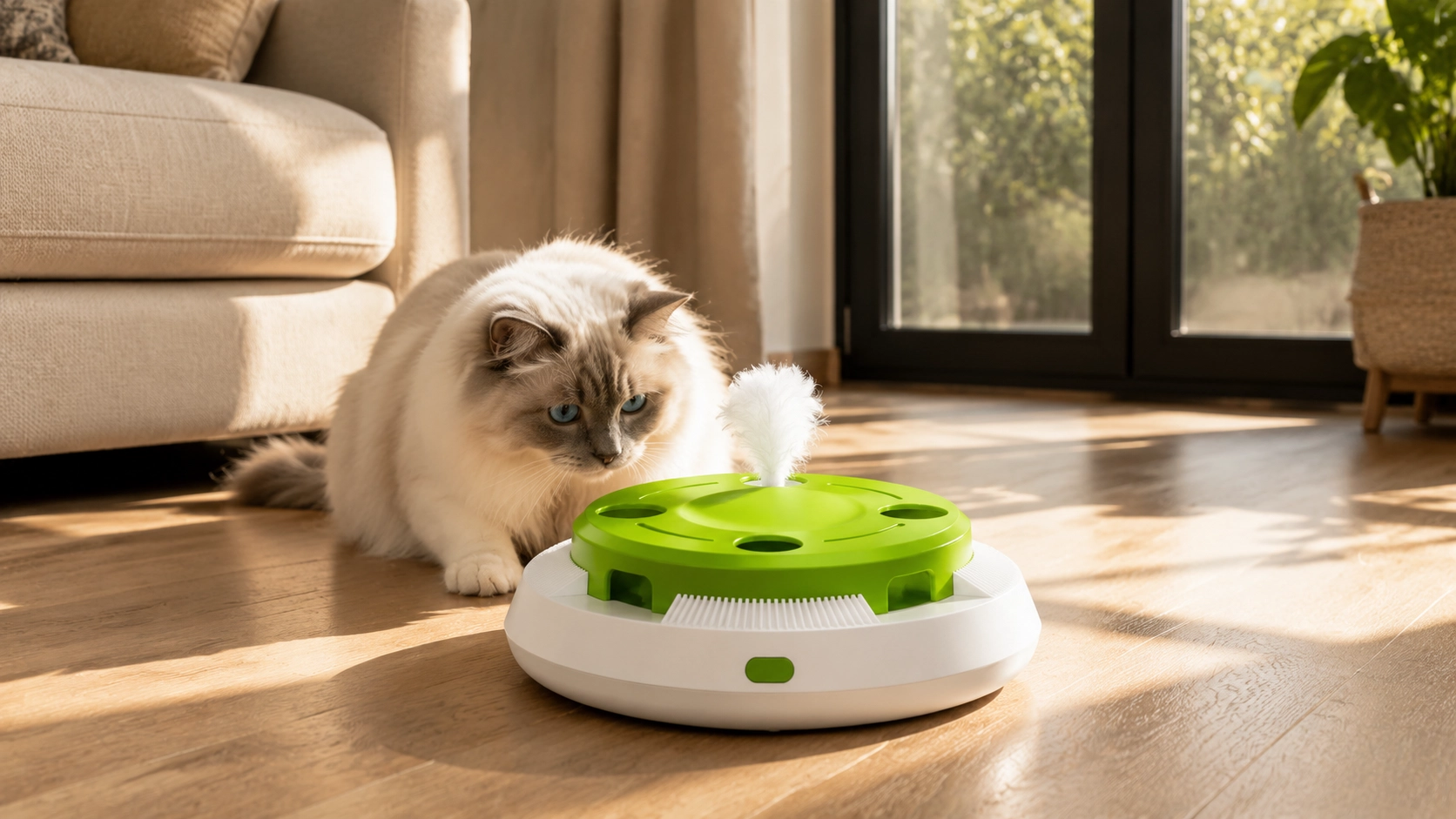 Smart Electric Cat Turntable Toy · Morning Light Play · GuardLynx