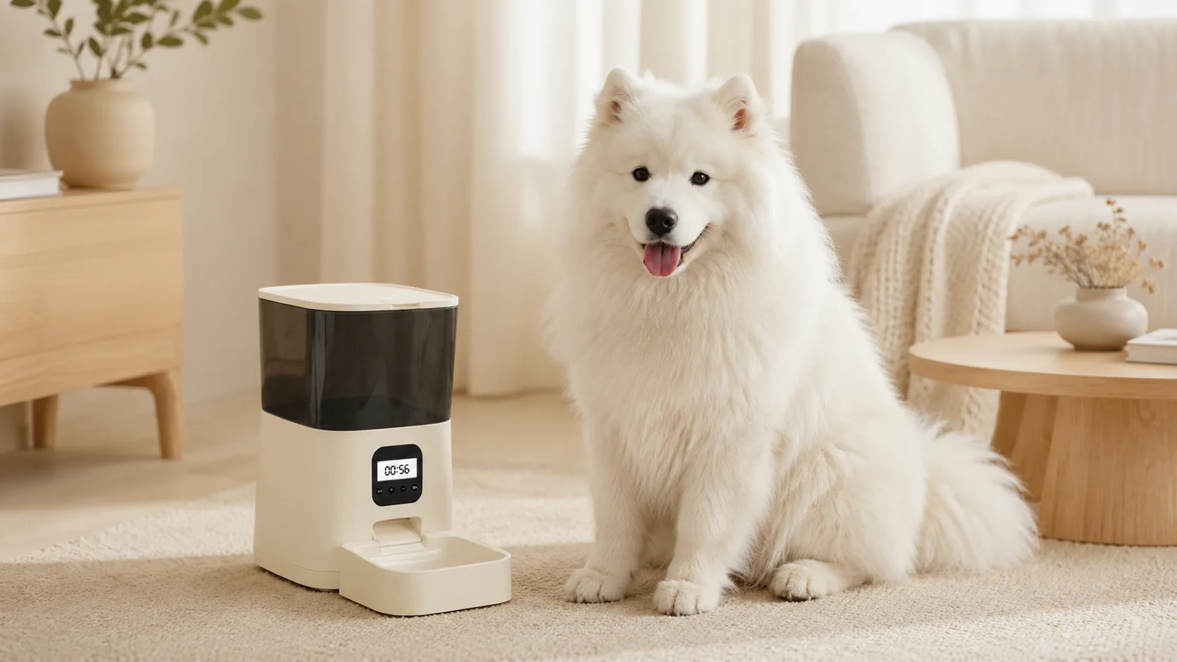 GuardHound Smart Timed Pet Feeder · Warm Sand Oat · GuardHound DOG