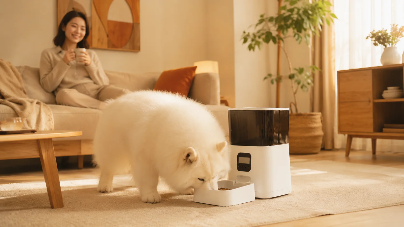 GuardHound Smart Timed Pet Feeder · Study on Wool Rug · GuardHound DOG