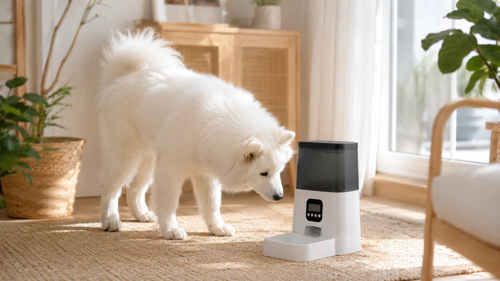 Smart Timed Pet Feeder with App Control · Anti-Jam Design · GuardHound DOG