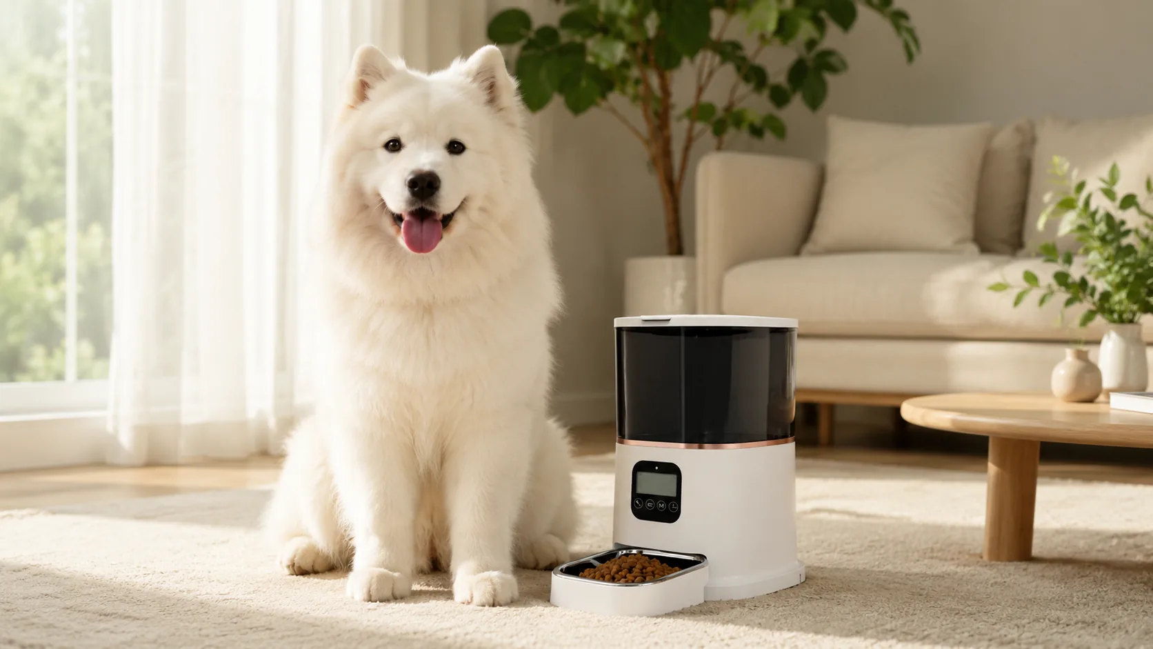Smart Dual Bowl Pet Feeder · Transparent Hopper · GuardHound DOG