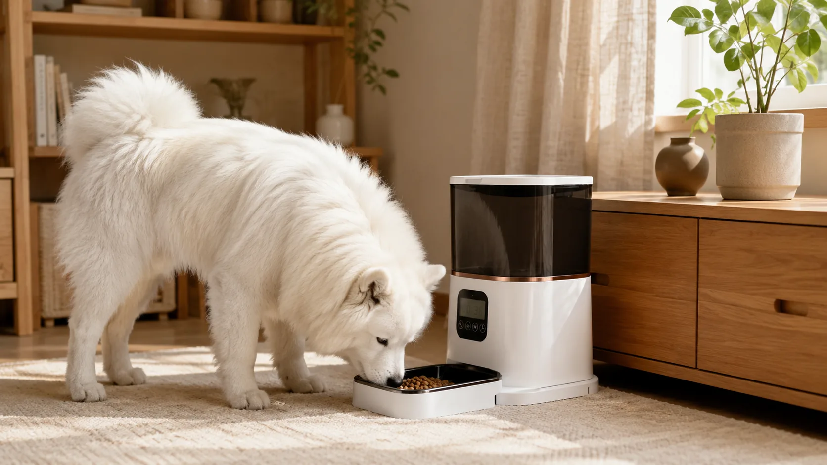 Smart Dual Bowl Pet Feeder · Dual Bowl Design · GuardHound DOG