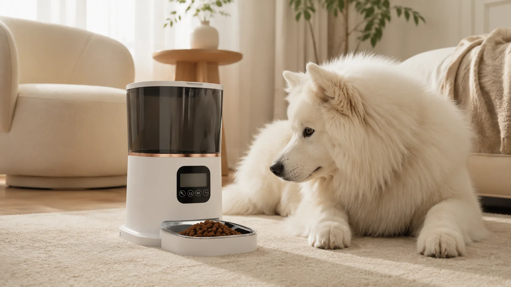 Smart Dual Bowl Pet Feeder · Minimalist Design · GuardHound DOG