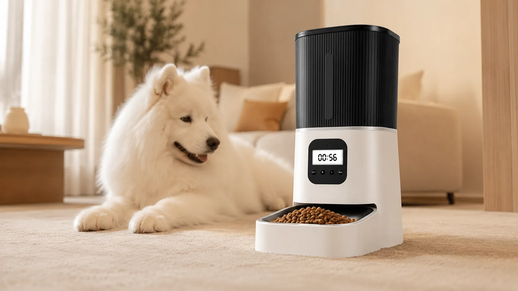 Smart Timed & Portion-Controlled Automatic Pet Feeder · Timed & Portion Control · GuardHound DOG