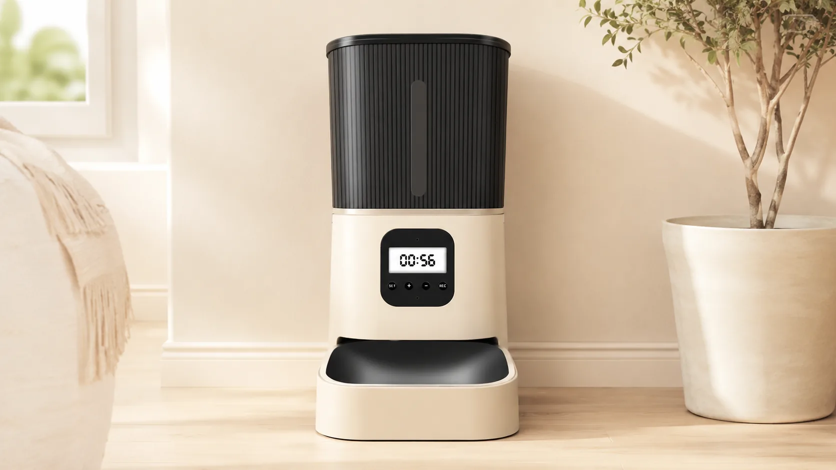 Smart Timed & Portion-Controlled Automatic Pet Feeder · Oat Milk · GuardHound DOG