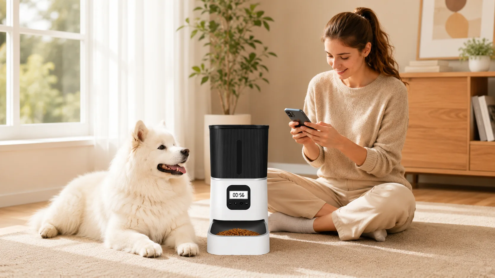 Smart Timed & Portion-Controlled Automatic Pet Feeder · Entryway Welcome Moment · GuardHound DOG