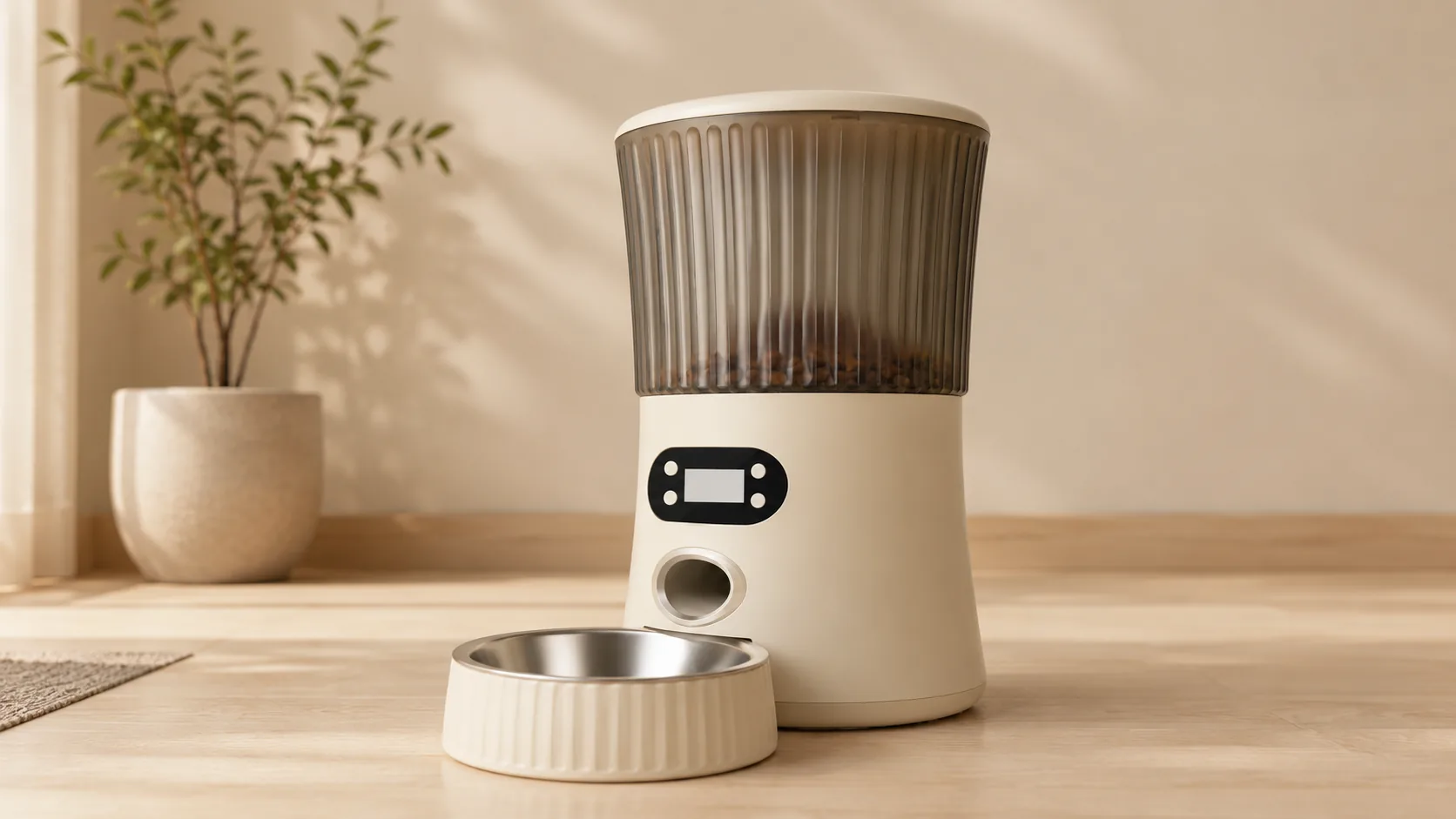 GuardHound Smart Pet Feeder · Warm Grain Beige · GuardHound DOG