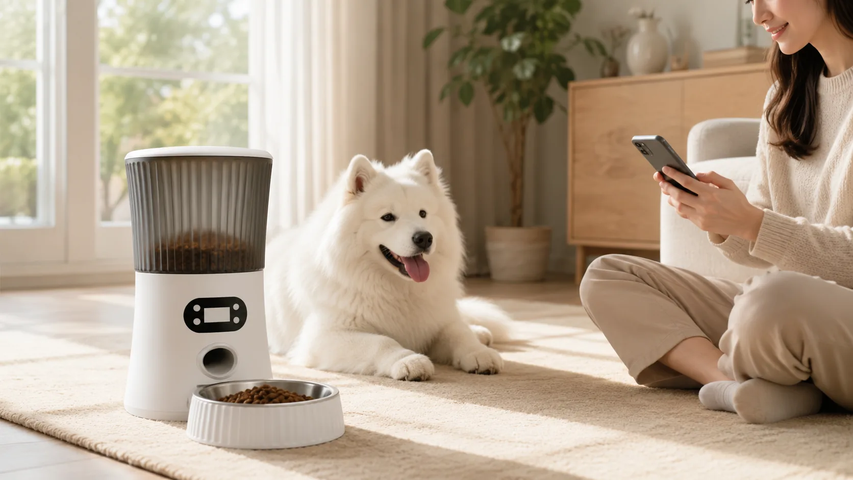 GuardHound Smart Pet Feeder · Morning Sunlight Smart Breakfast · GuardHound DOG