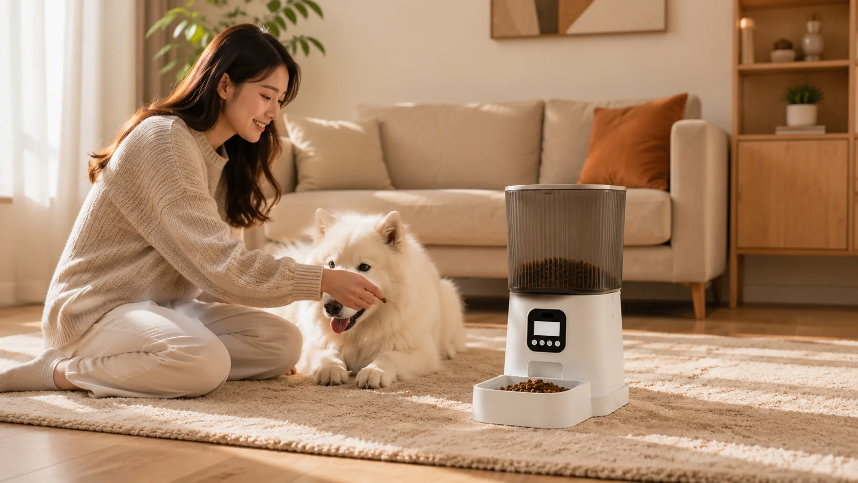 GuardHound Smart Pet Feeder Pro · Afternoon Living Room · GuardHound DOG