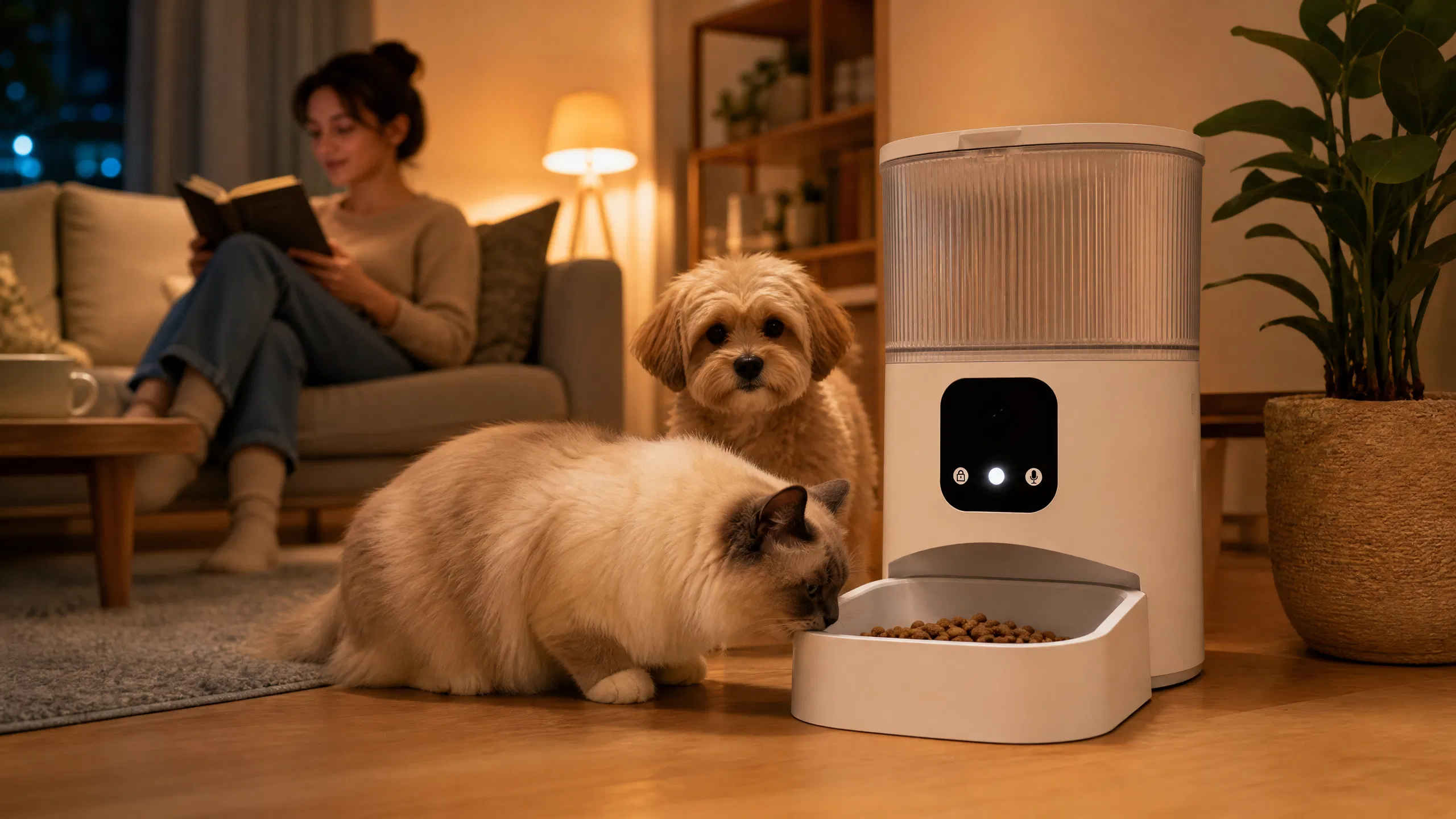 GuardHound Smart Feeder GH-F1 · Clean Scene in Laundry Room · GuardHound DOG