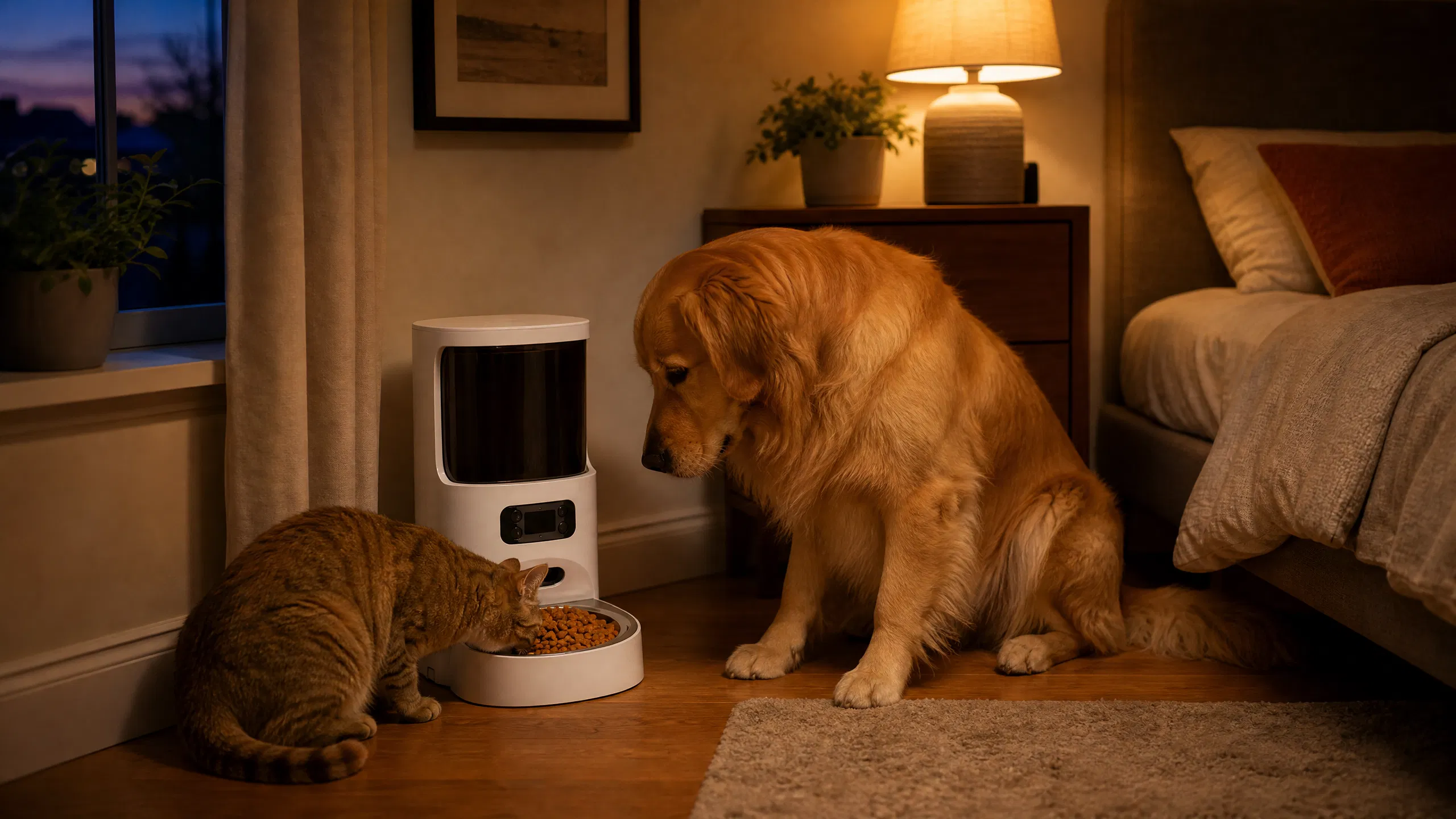 GuardHound Smart Automatic Pet Feeder · Clean Corner in the Laundry Room · GuardHound DOG