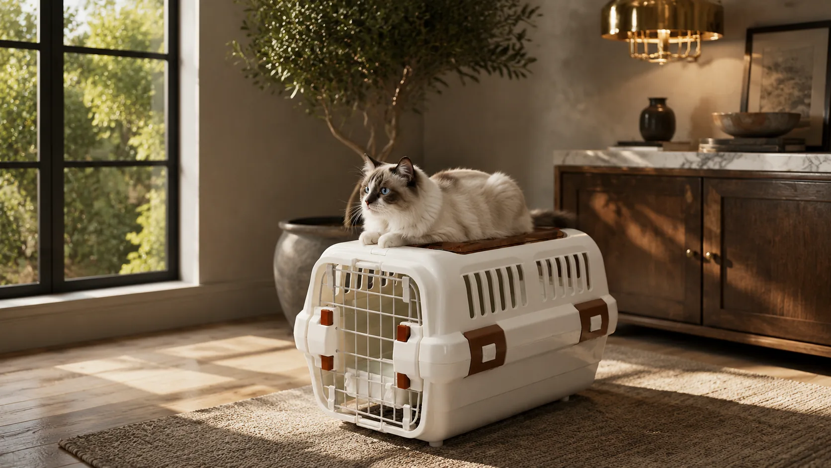GuardLynx Skylight Ventilated Pet Carrier · Dusk Quiet Time · GuardLynx