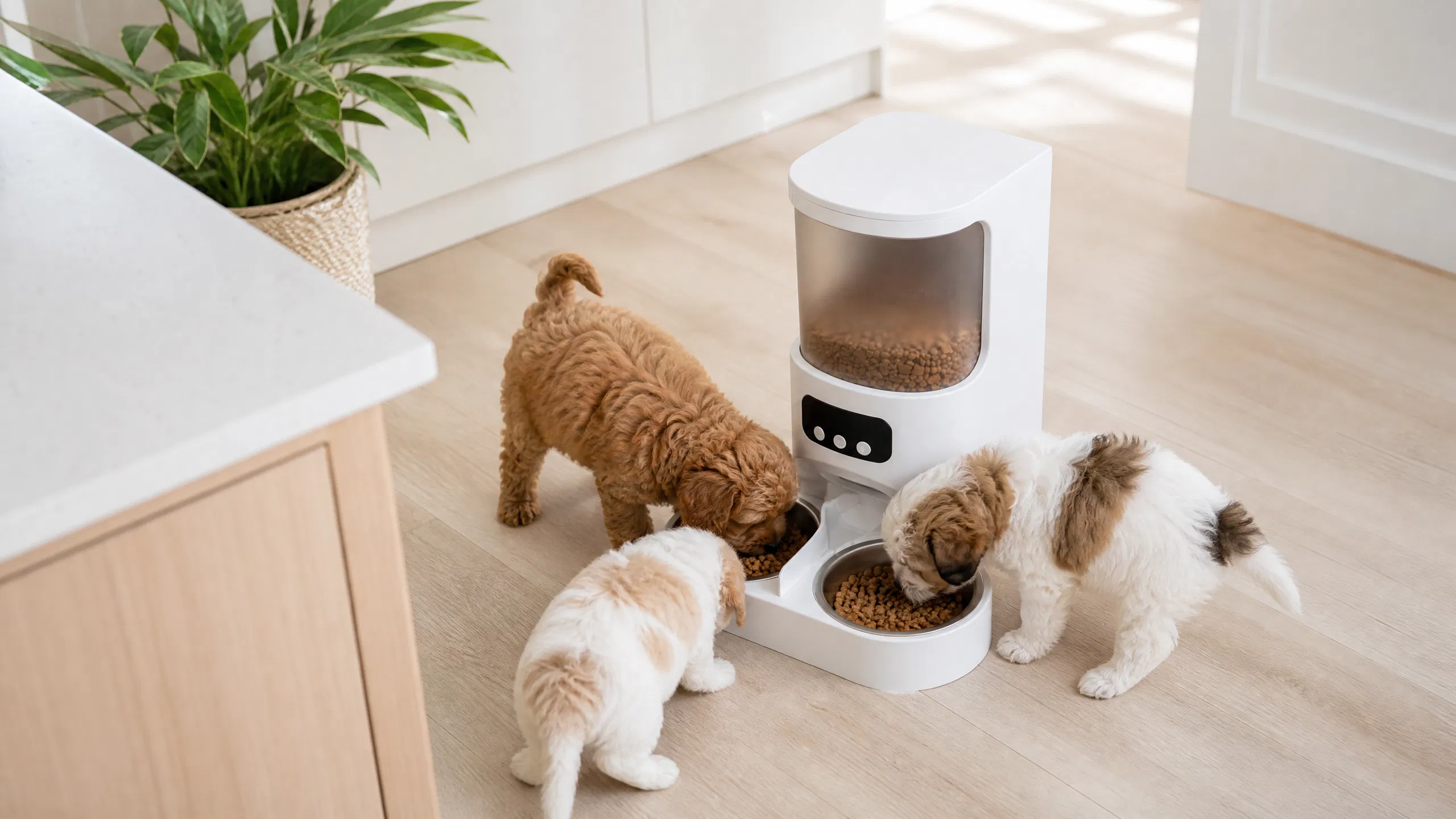 Dual-Bowl Smart Automatic Pet Feeder · Dual-Bowl Design · GuardHound DOG