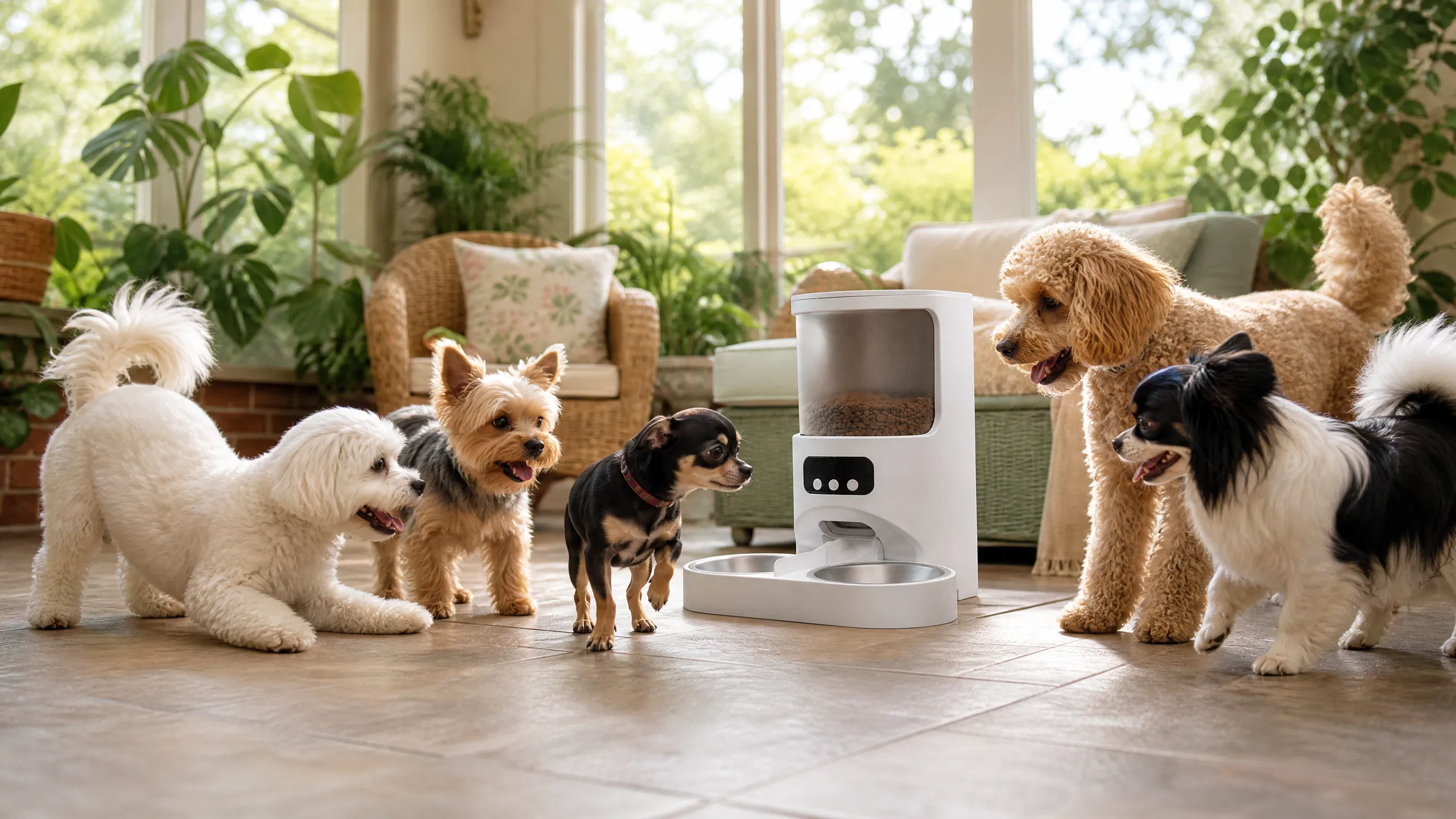 Dual-Bowl Smart Automatic Pet Feeder · Anti-Jam Mechanism · GuardHound DOG