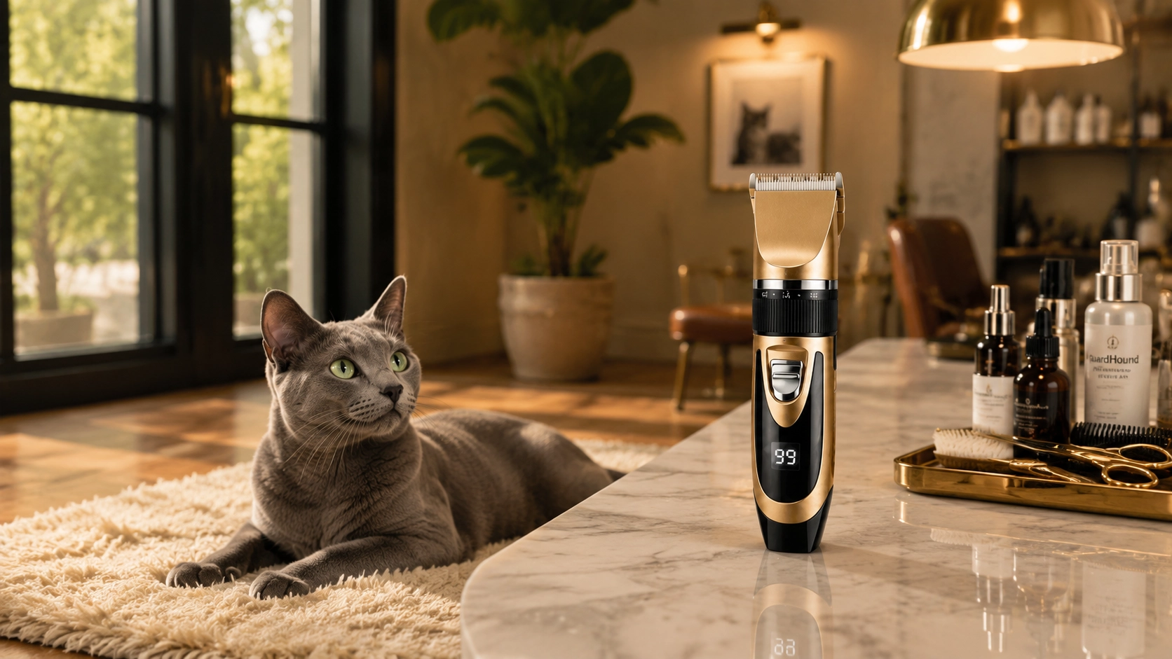 Black Gold Smart Pet Clipper · LED Display · GuardLynx