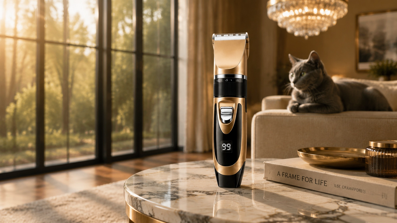 Black Gold Smart Pet Clipper · Black & Gold · GuardLynx