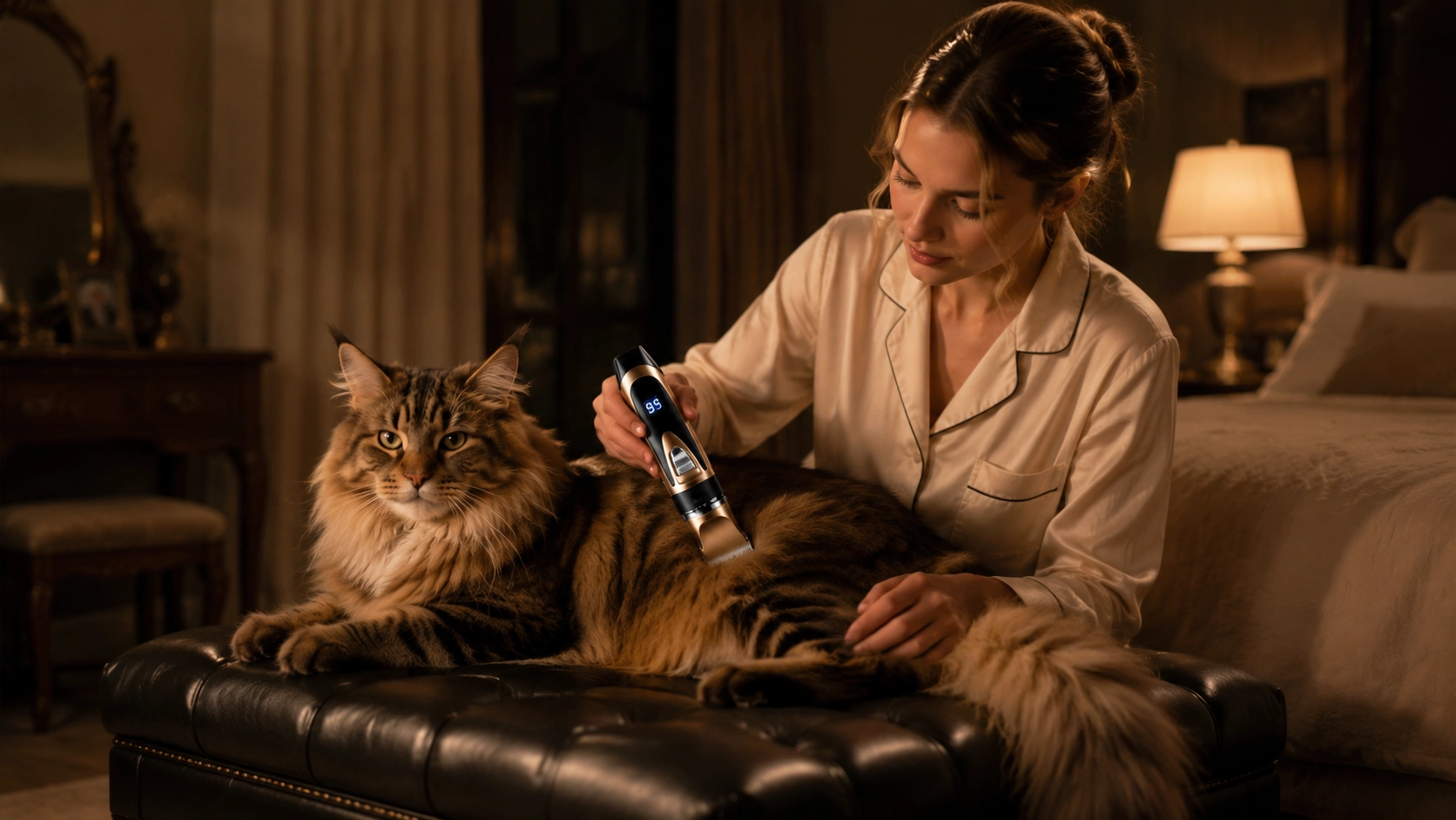 Black Gold Smart Pet Clipper · Night Maine Coon · GuardLynx