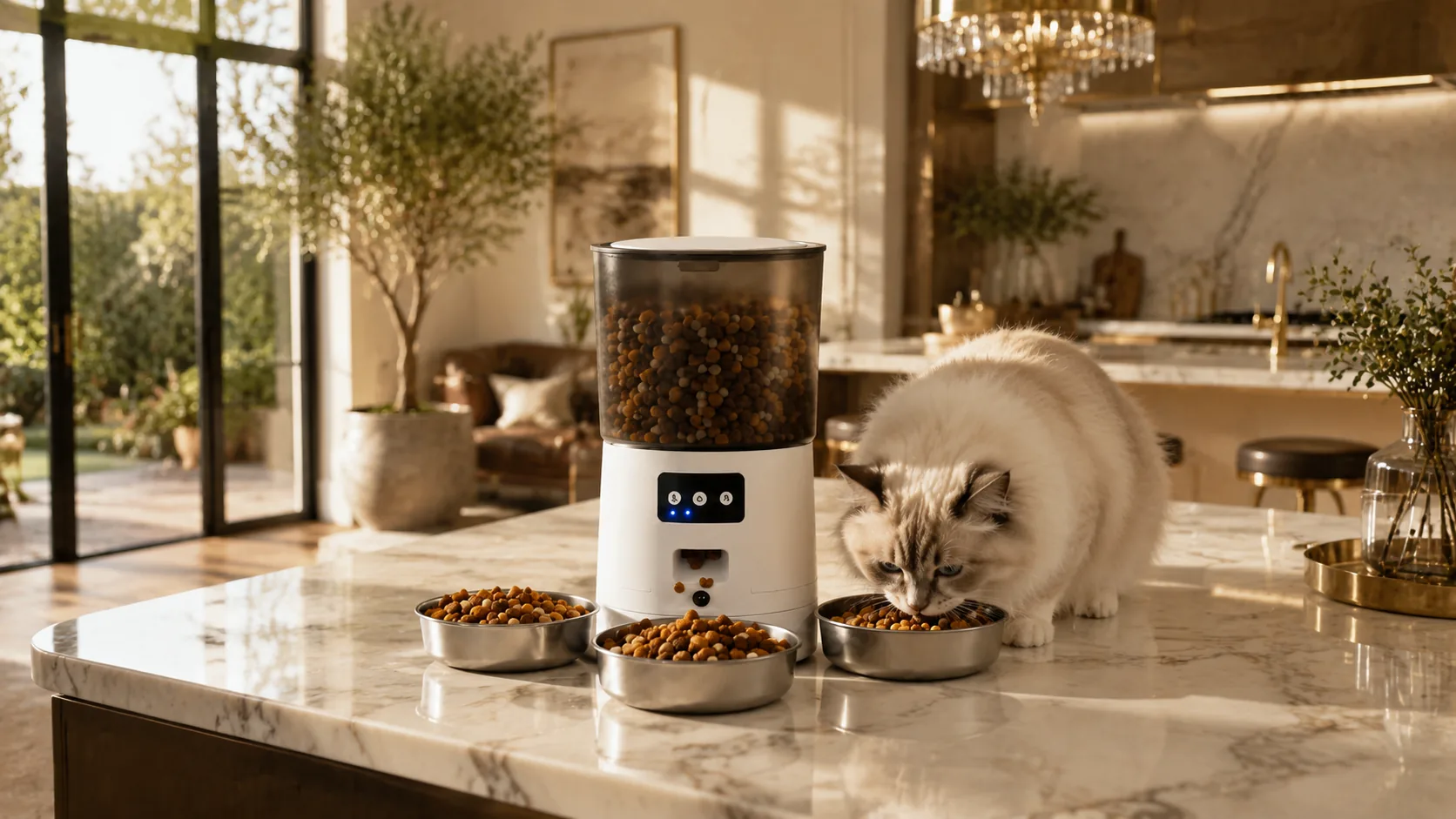 Multi-Cat Smart Feeder · Arctic White · GuardLynx