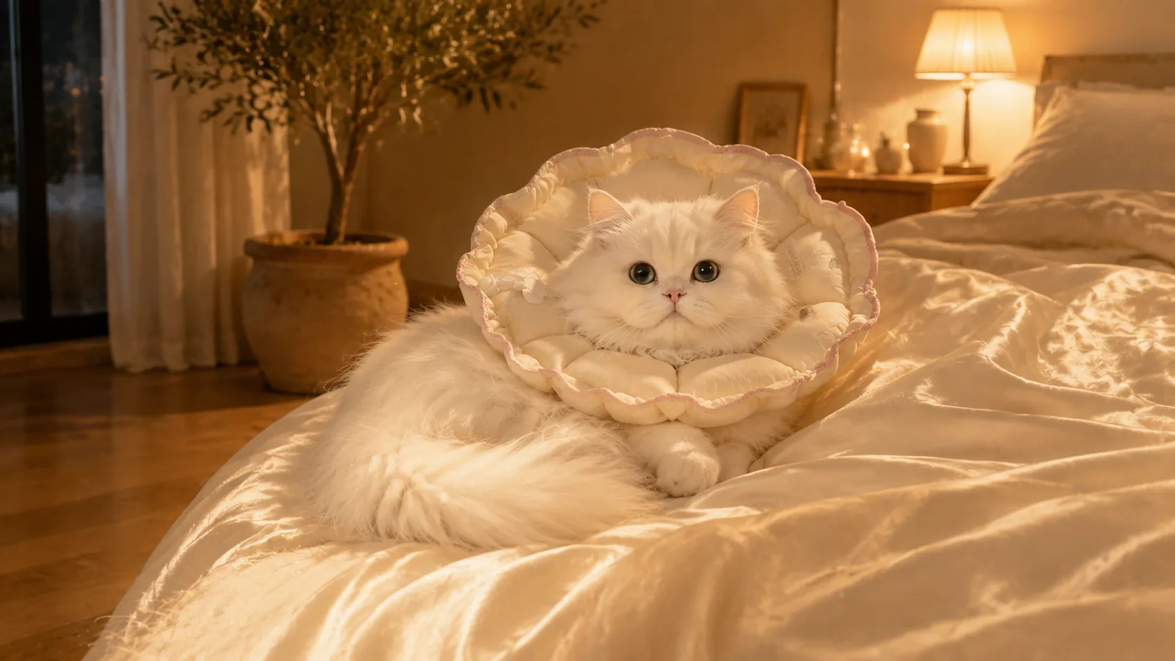 Botanic Bloom Recovery Collar · Warm Bedroom Corner · GuardLynx