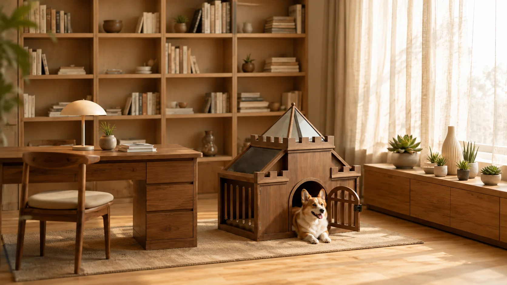Castle Design Solid Wood Pet House · Detail image 1 · GuardHound DOG