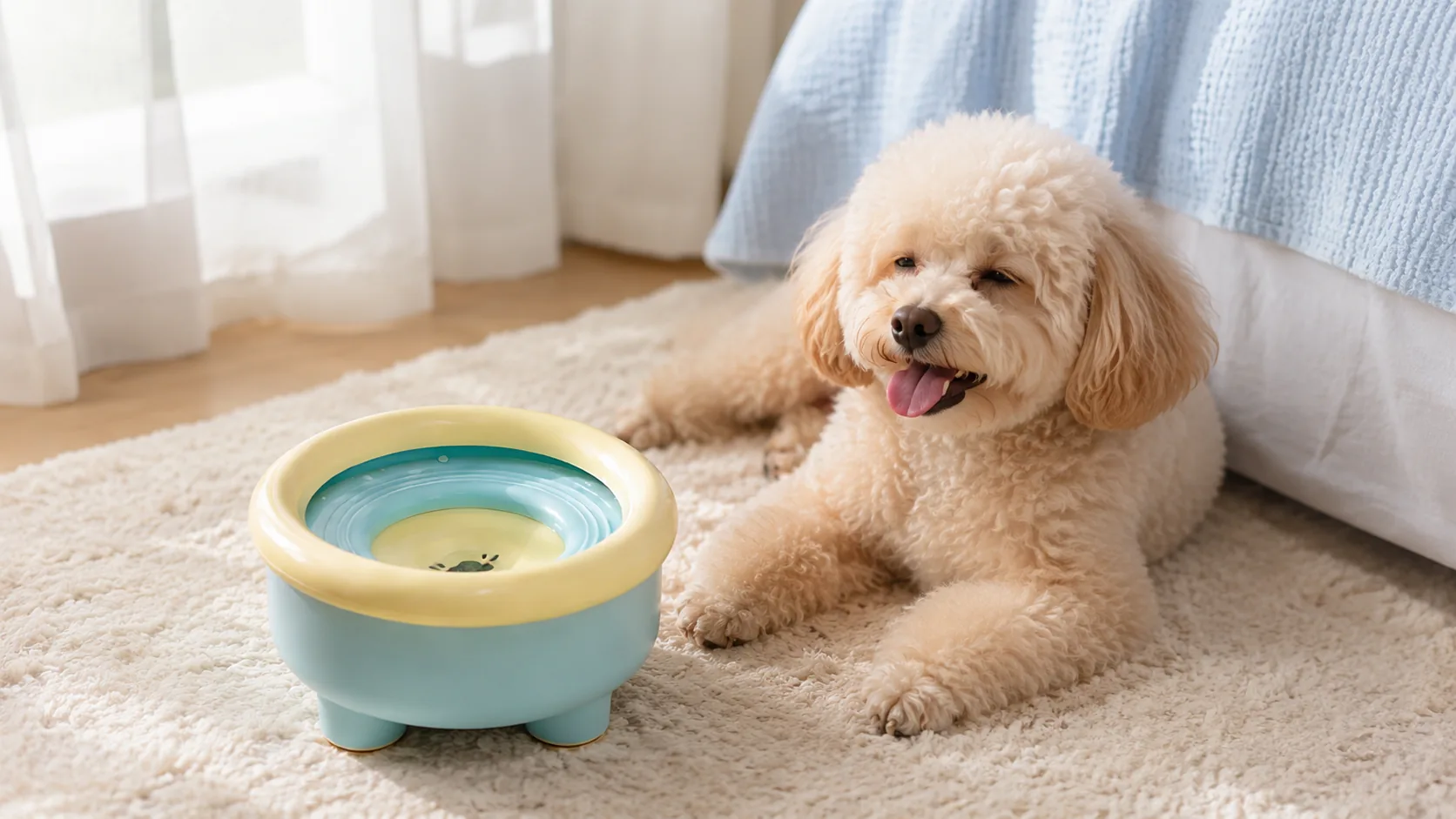 Suspended Pet Water Bowl with Stable Tripod Base · Food-Grade Material · GuardHound DOG
