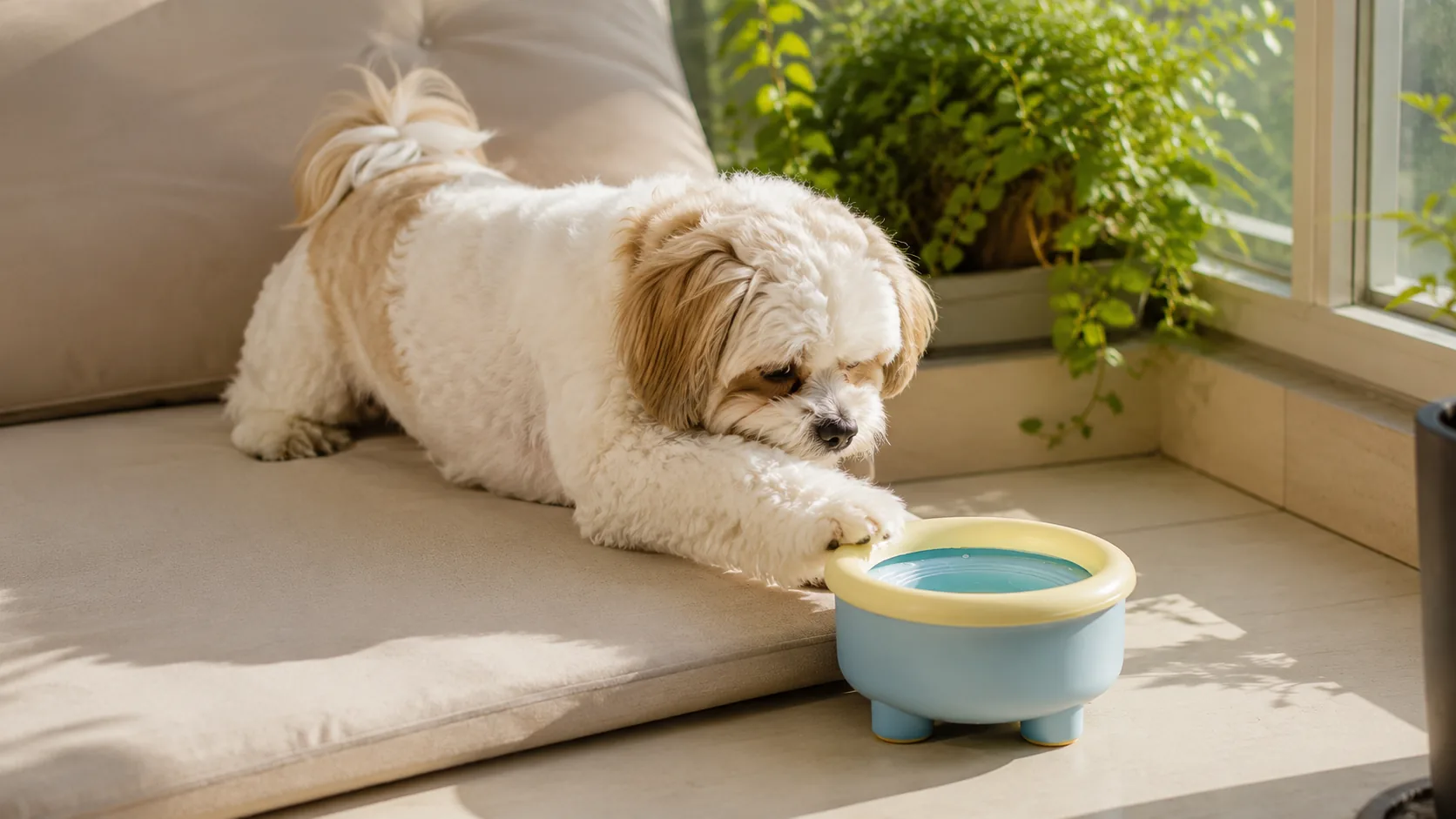 Suspended Pet Water Bowl with Stable Tripod Base · Hassle-Free Cleaning · GuardHound DOG