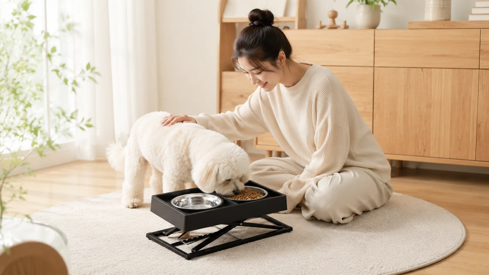 Adjustable Double Bowl Dog Feeder · Laundry Room Corner · GuardHound DOG