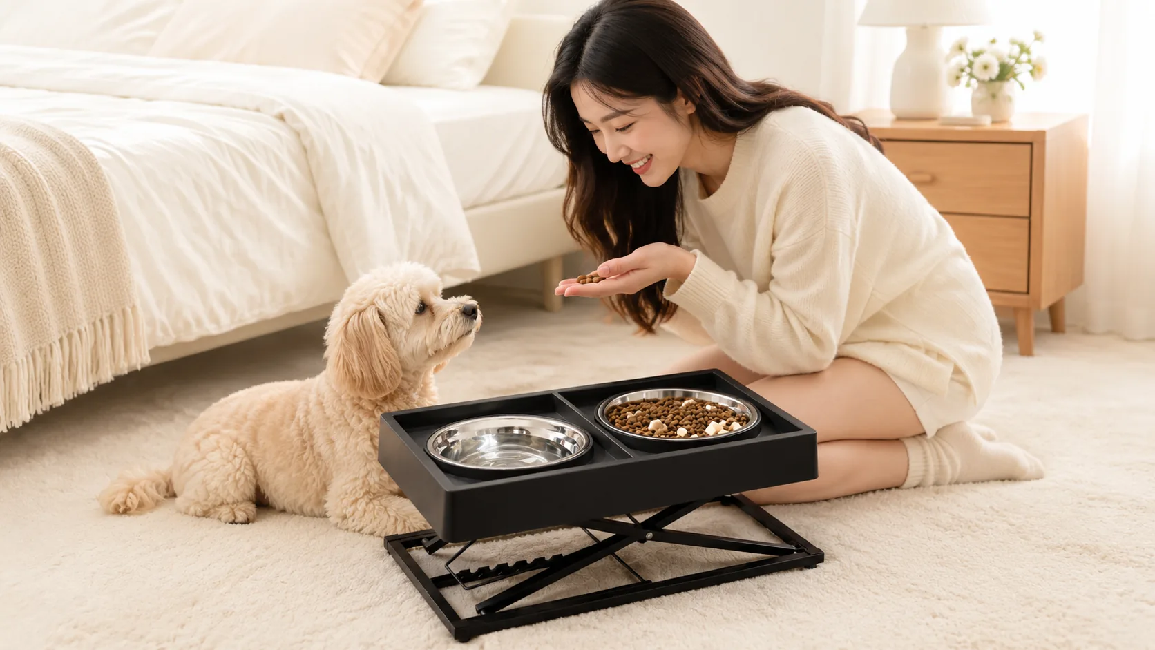 Adjustable Double Bowl Dog Feeder · Study on Wool Rug · GuardHound DOG