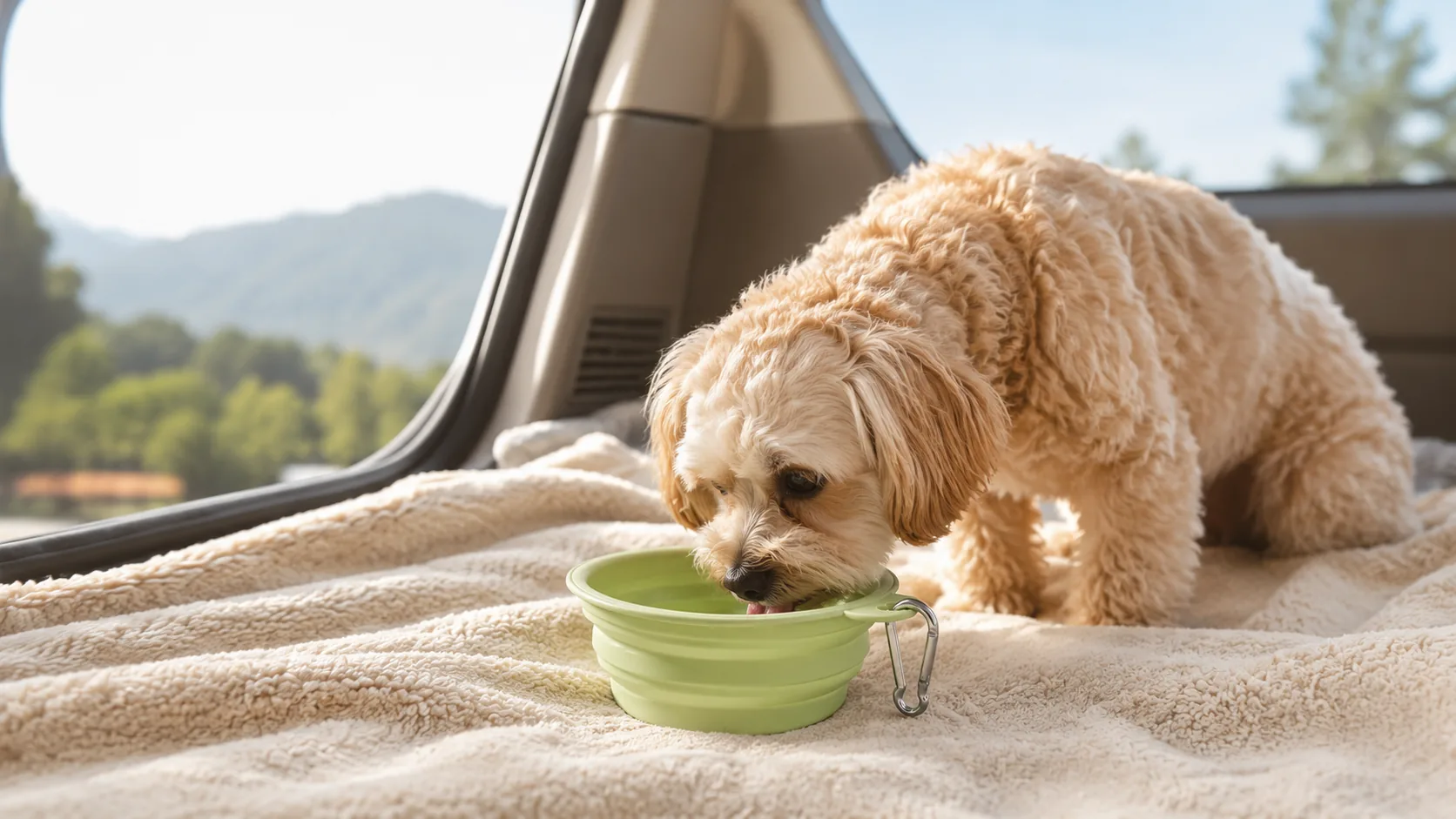 Collapsible Silicone Pet Water Bowl · Four Chic Colors · GuardHound DOG