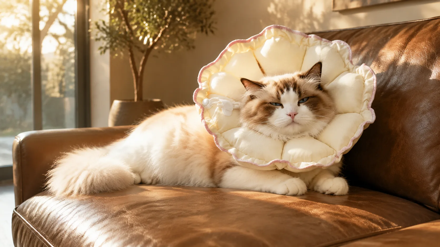 Botanic Bloom Recovery Collar · Sunlit Living Room Healing · GuardLynx