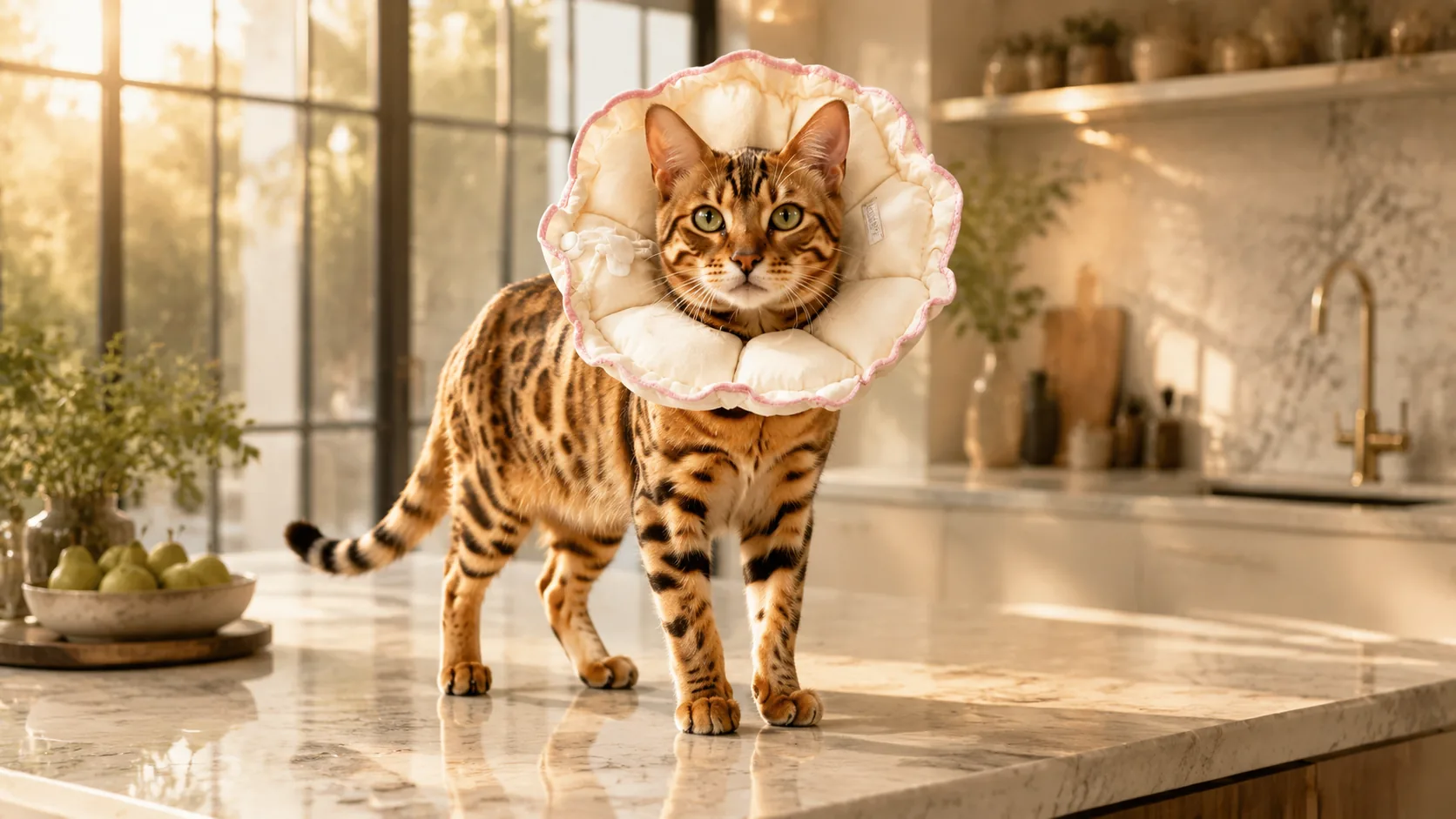 Botanic Bloom Recovery Collar · Marble Kitchen Feeding · GuardLynx