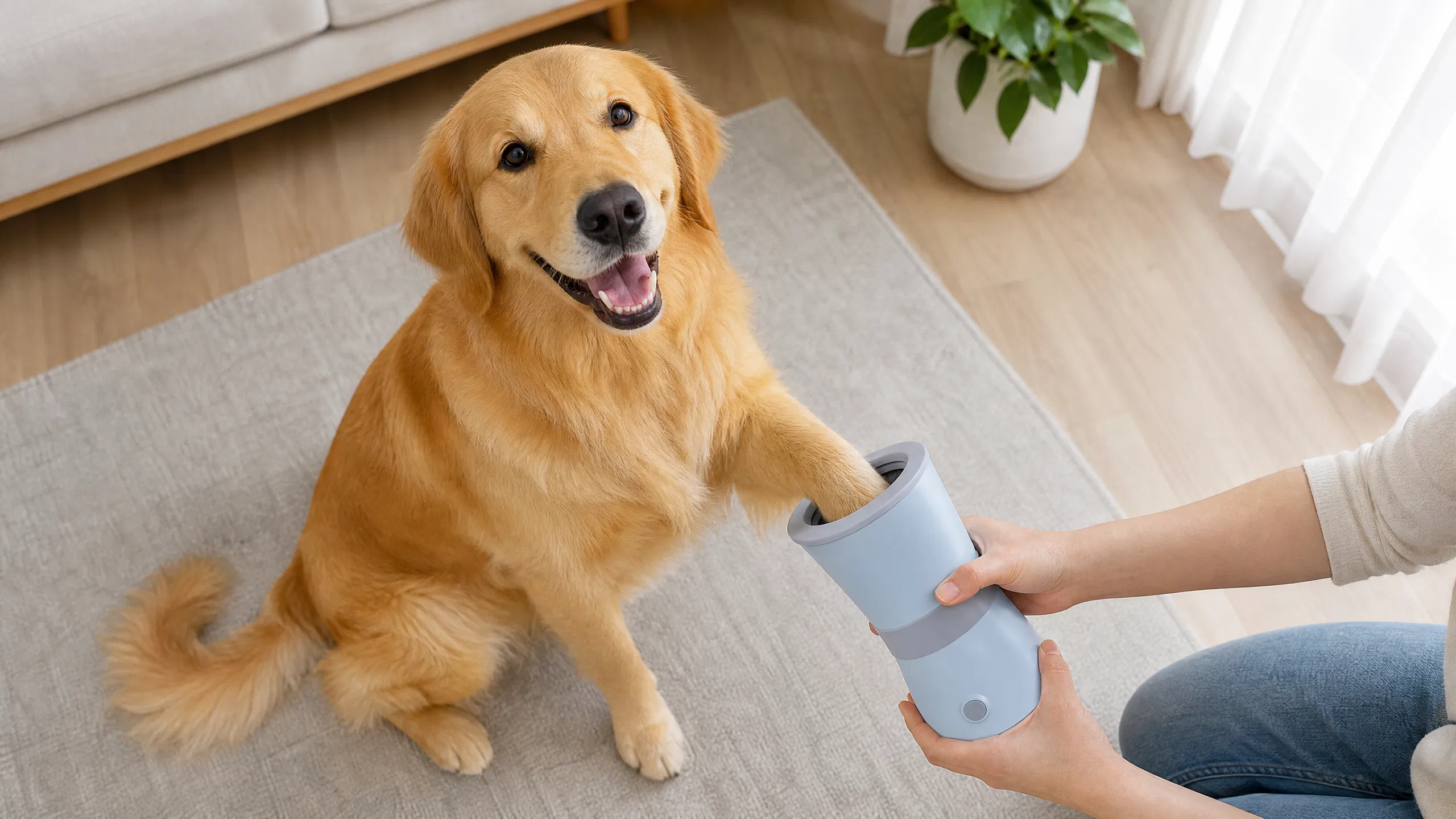 Auto Paw Washer Pet Cleaning Cup · One-Touch Auto Clean · GuardHound DOG