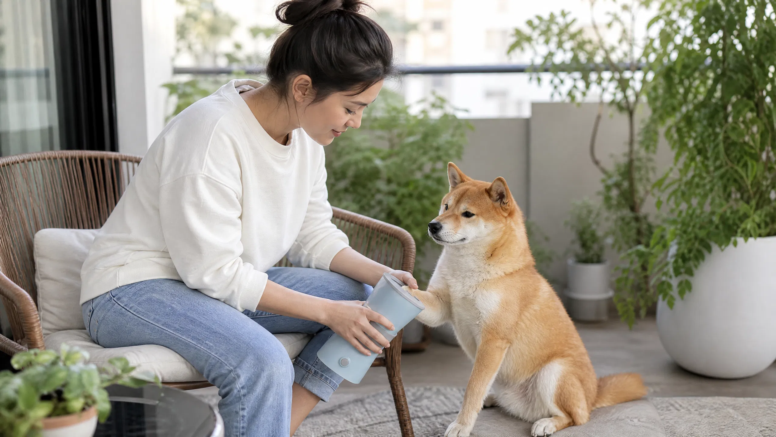Auto Paw Washer Pet Cleaning Cup · Evening Backyard Return · GuardHound DOG