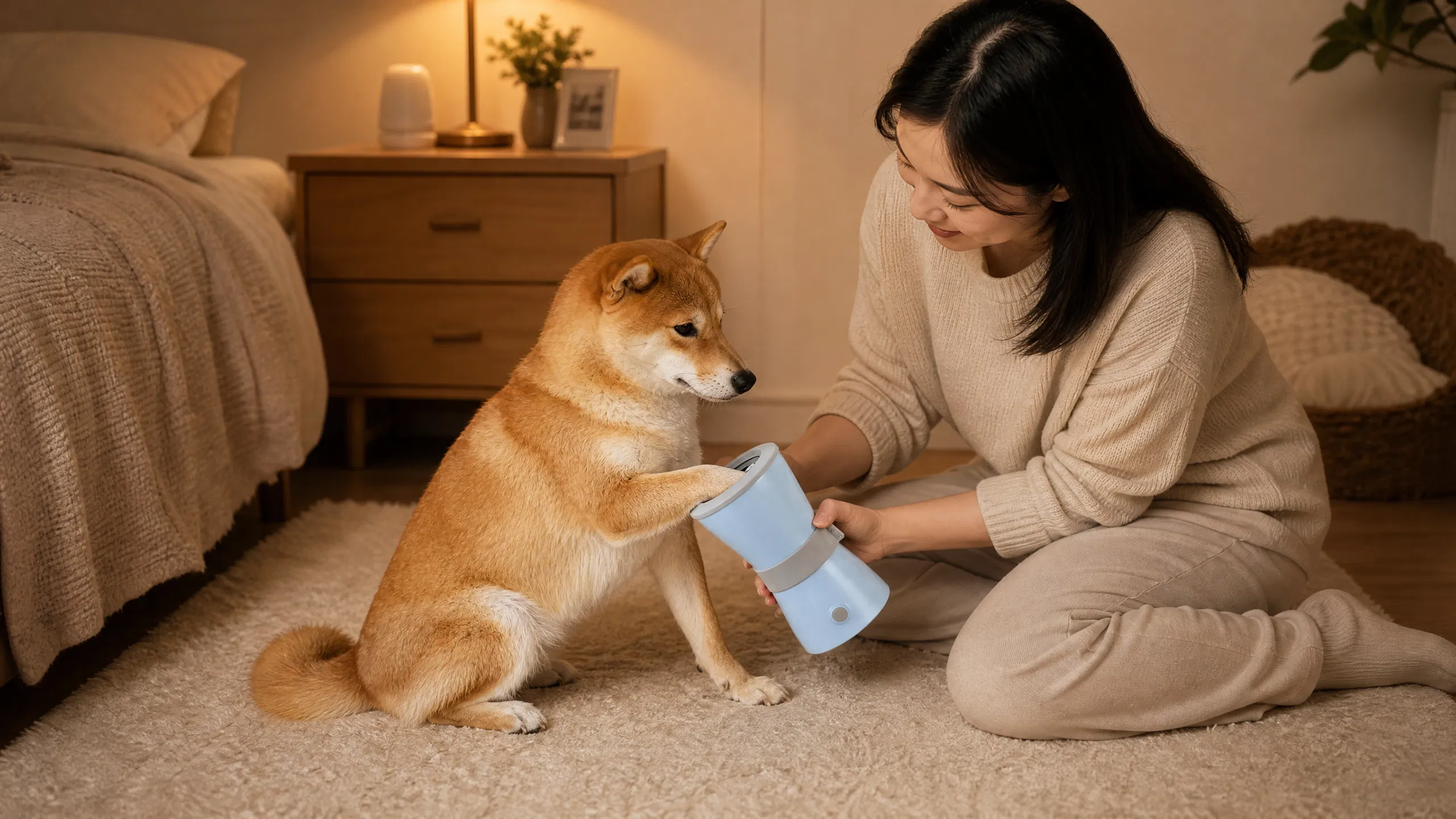Auto Paw Washer Pet Cleaning Cup · Nighttime Cozy Cleaning · GuardHound DOG