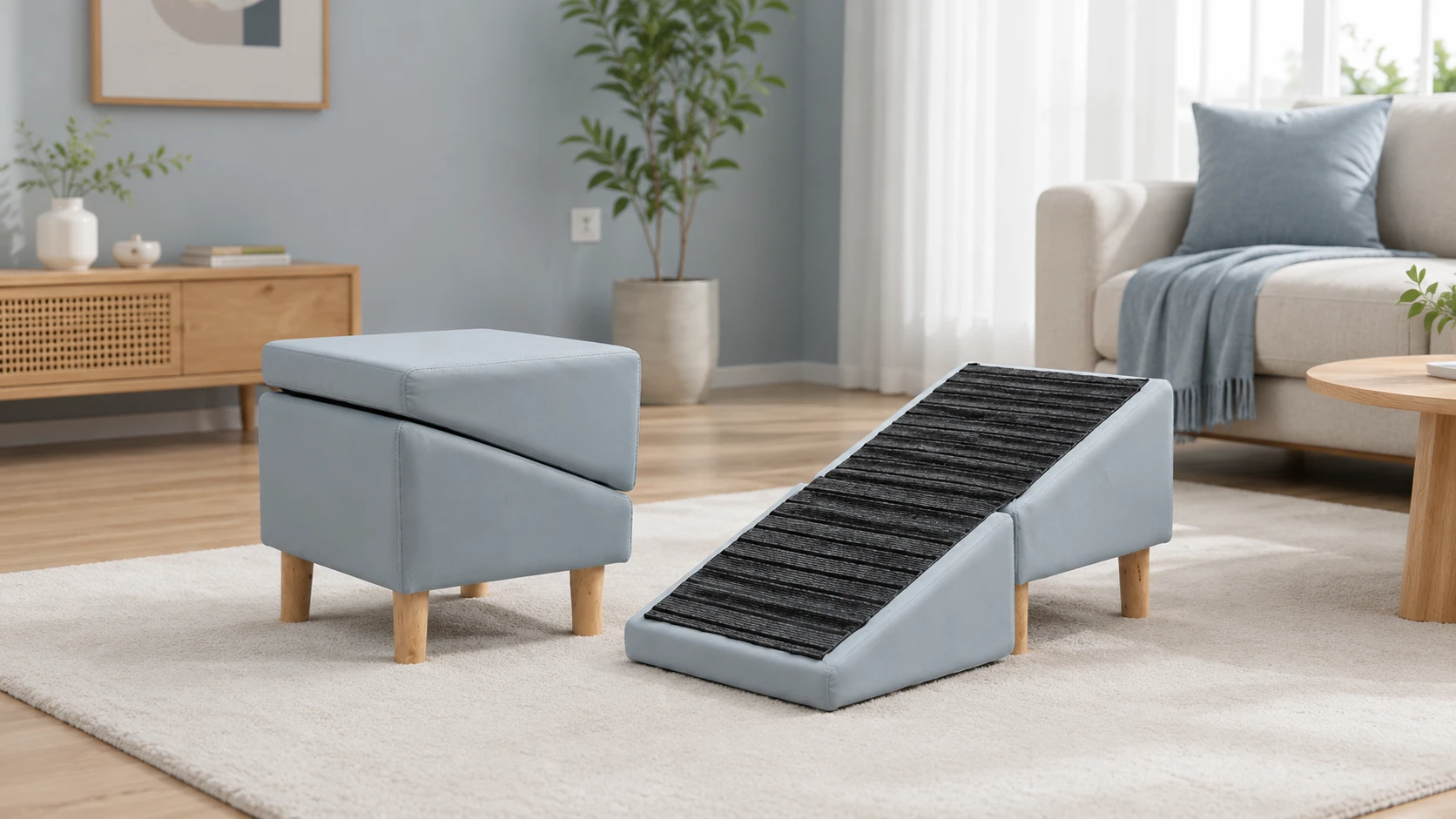 Foldable Pet Ramp for Dogs · Morning Mist Blue Gray · GuardHound DOG
