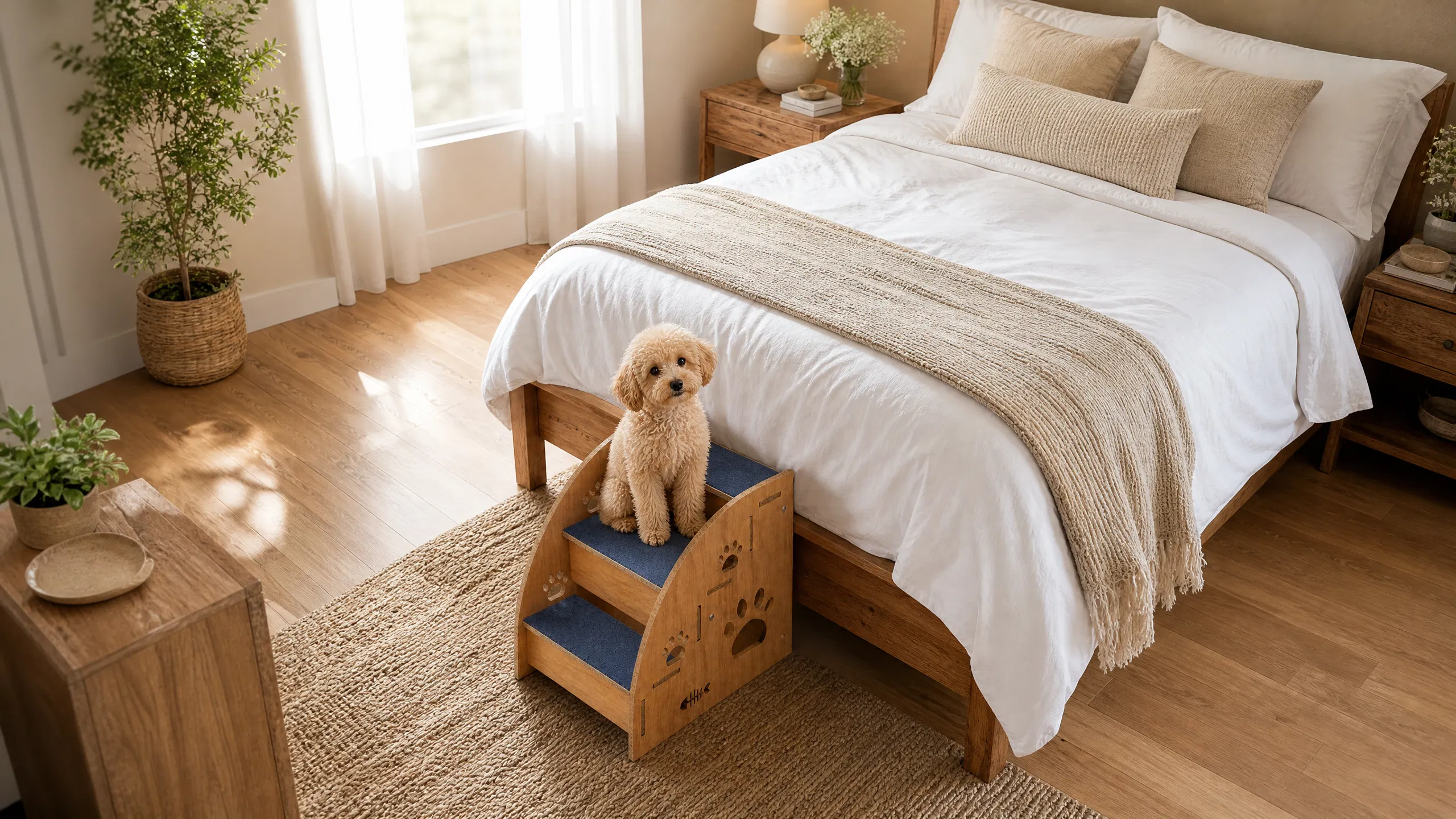 GuardHound Premium Pet Stairs Solid Wood Ramp · Solid Wood Frame · GuardHound DOG